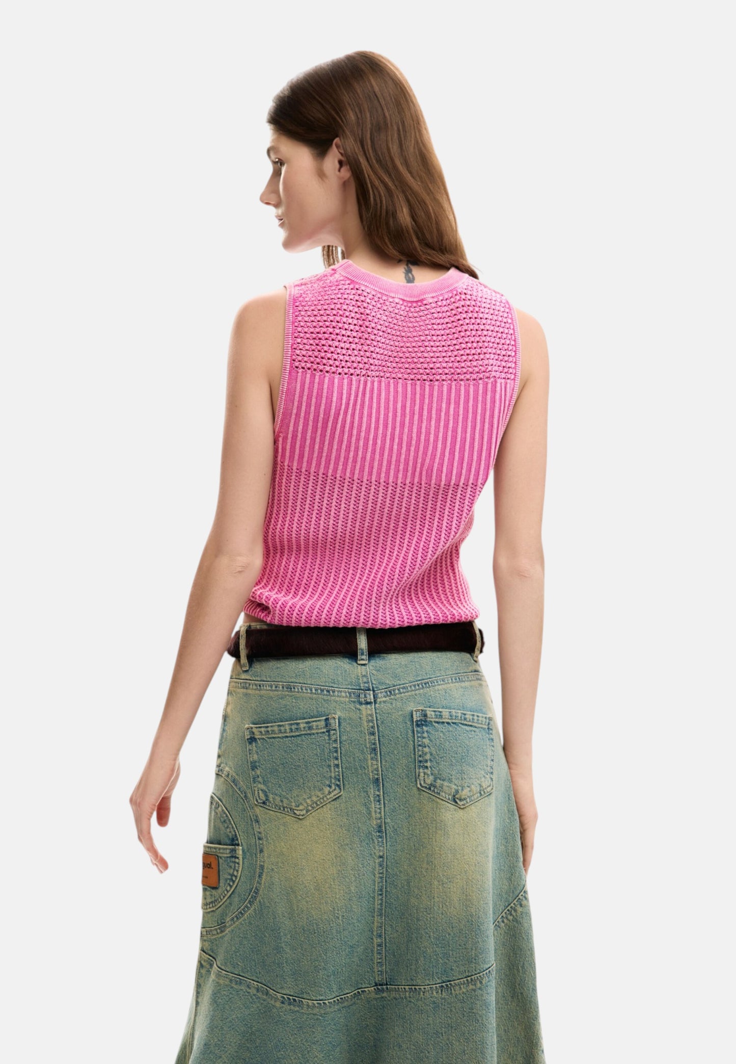 Canotta  Donna Desigual In Tessuto Crochet Roma 26SWTF02