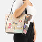 Borsa A Spalla Donna Braccialini Shopper, Manico doppio, Chiusura con zip, Due tasche interne, una con zip e una aperta, Stampa illustrata Looney Tunes, Dimensioni: 45 x 12 x 29 Cm Allround LT LT292YY