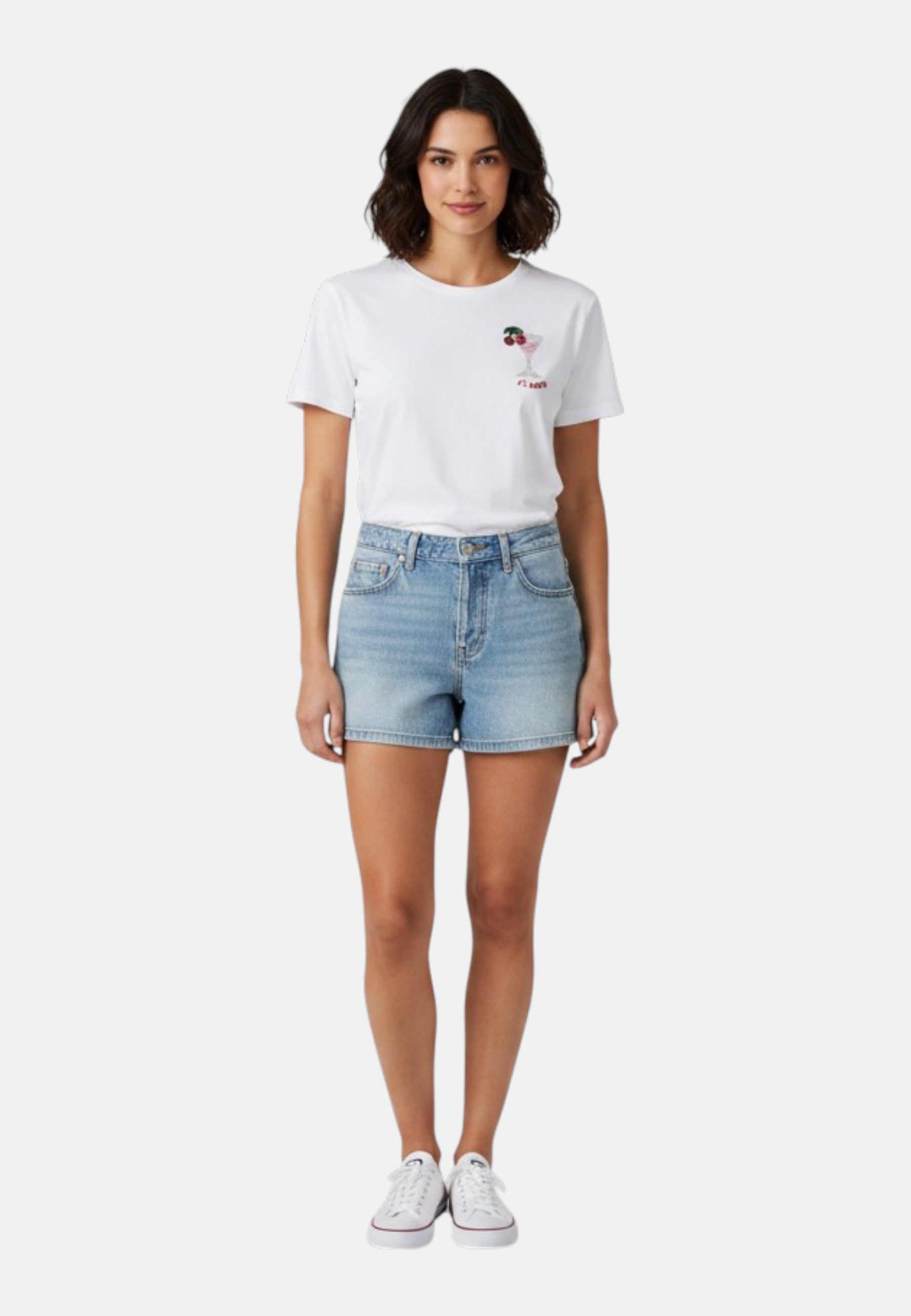 T-Shirt Manica Corta Donna Mc2 Saint Barth Sb Cherry Martini Beads Emb Emilie EMI0001
