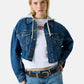 Giacca Jeans Donna Guess Con Cappuccio Gj Cropped Trucker W6RN11D5R2C