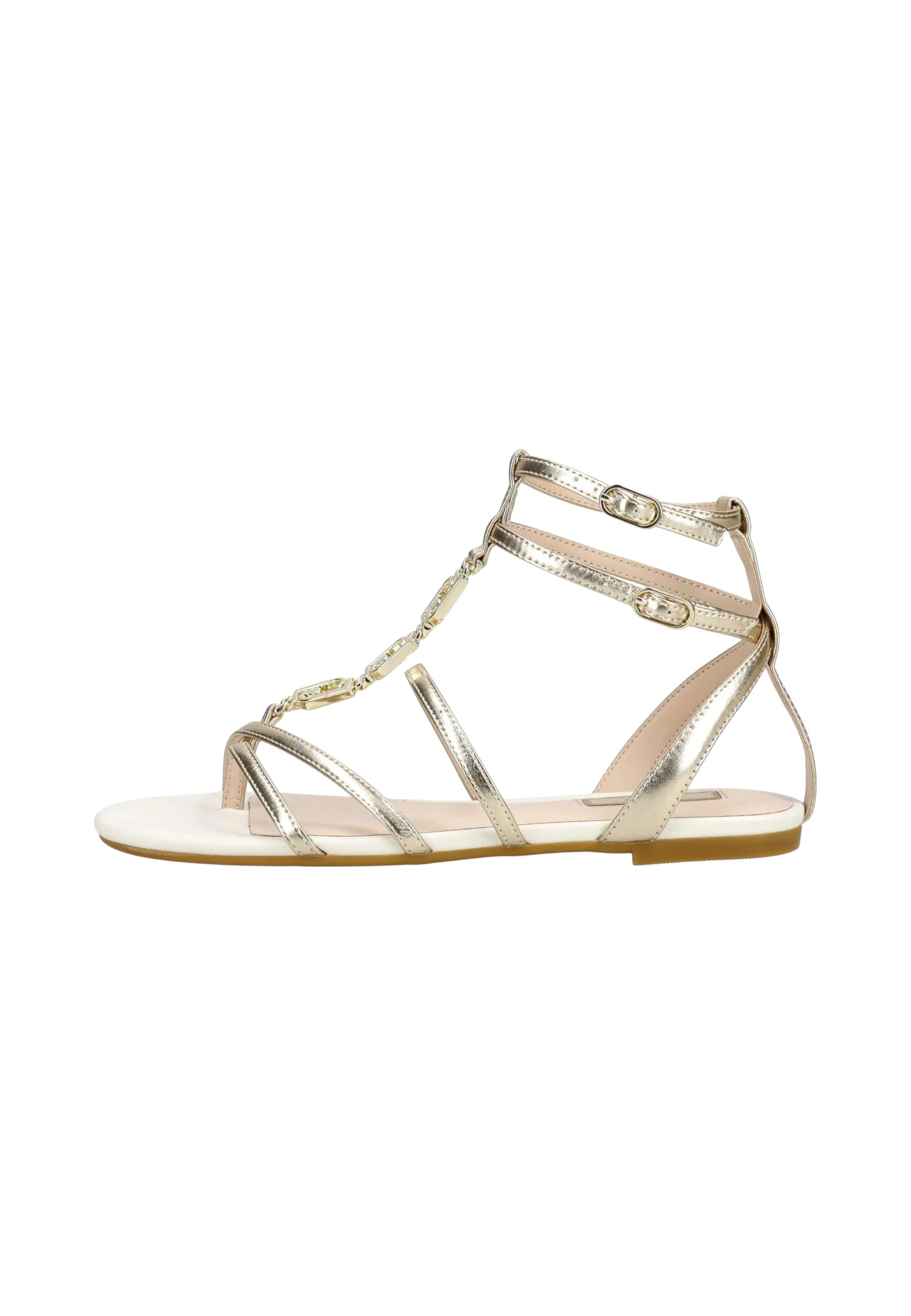 Sandali Bassi Donna Liu Jo In Pelle Metallizzata Oro Chiaro Sandy 09 SA6123EX029