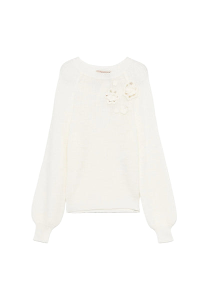 Maglione A Girocollo Donna Twinset In Maglia Ricamato  242TP3580