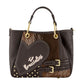 Borsa A Mano Donna Braccialini A Bauletto, Doppio con tracolla removibile e regolabile, Chiusura con zip, Patchwork con maxi cuore e micro borchie, Dimensioni: 25 x 10.5 x 18 Cm Amy Patchwork B19200YY
