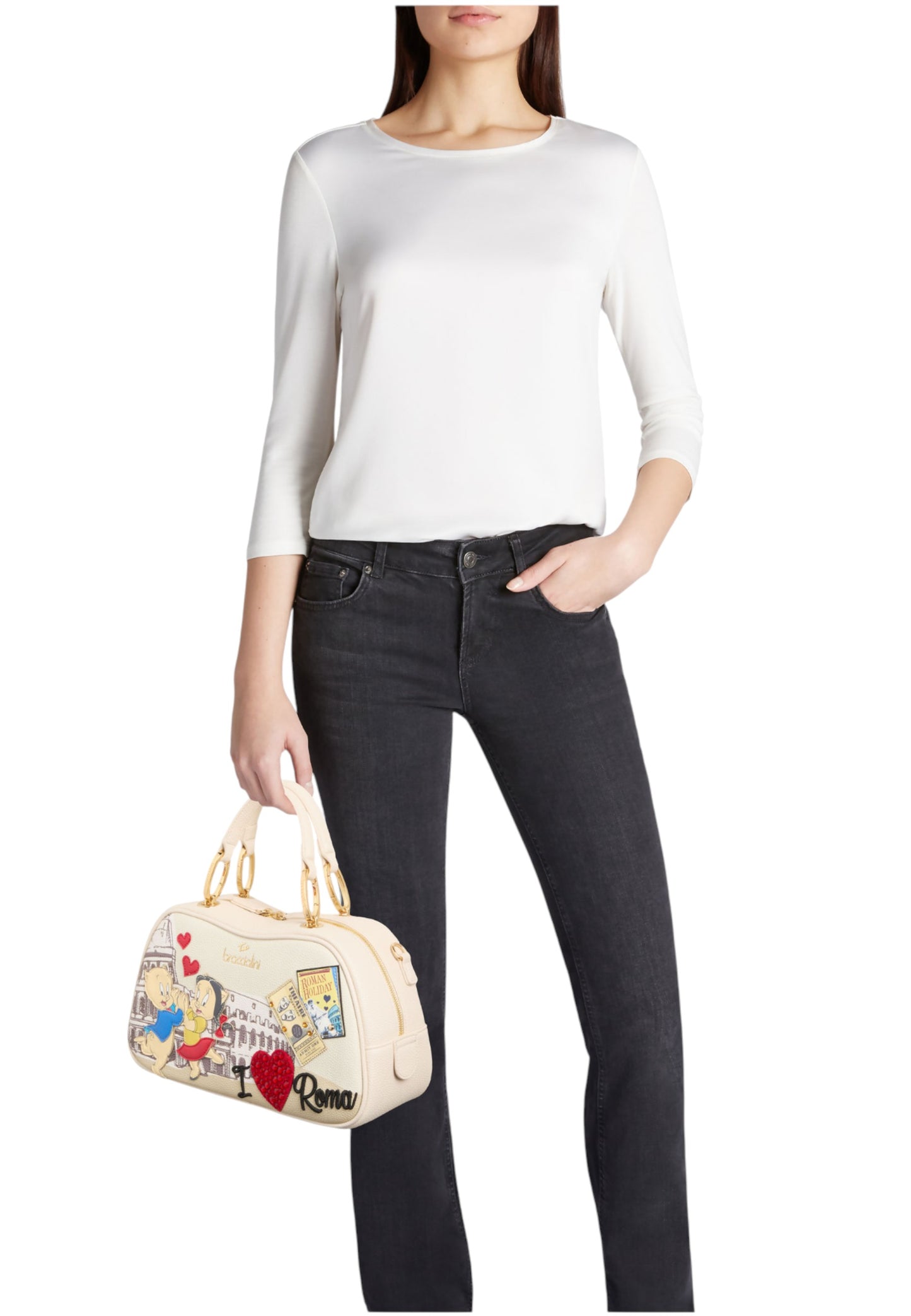Borsa A Mano Donna Braccialini Bauletto Cartoline Lt LT204YY