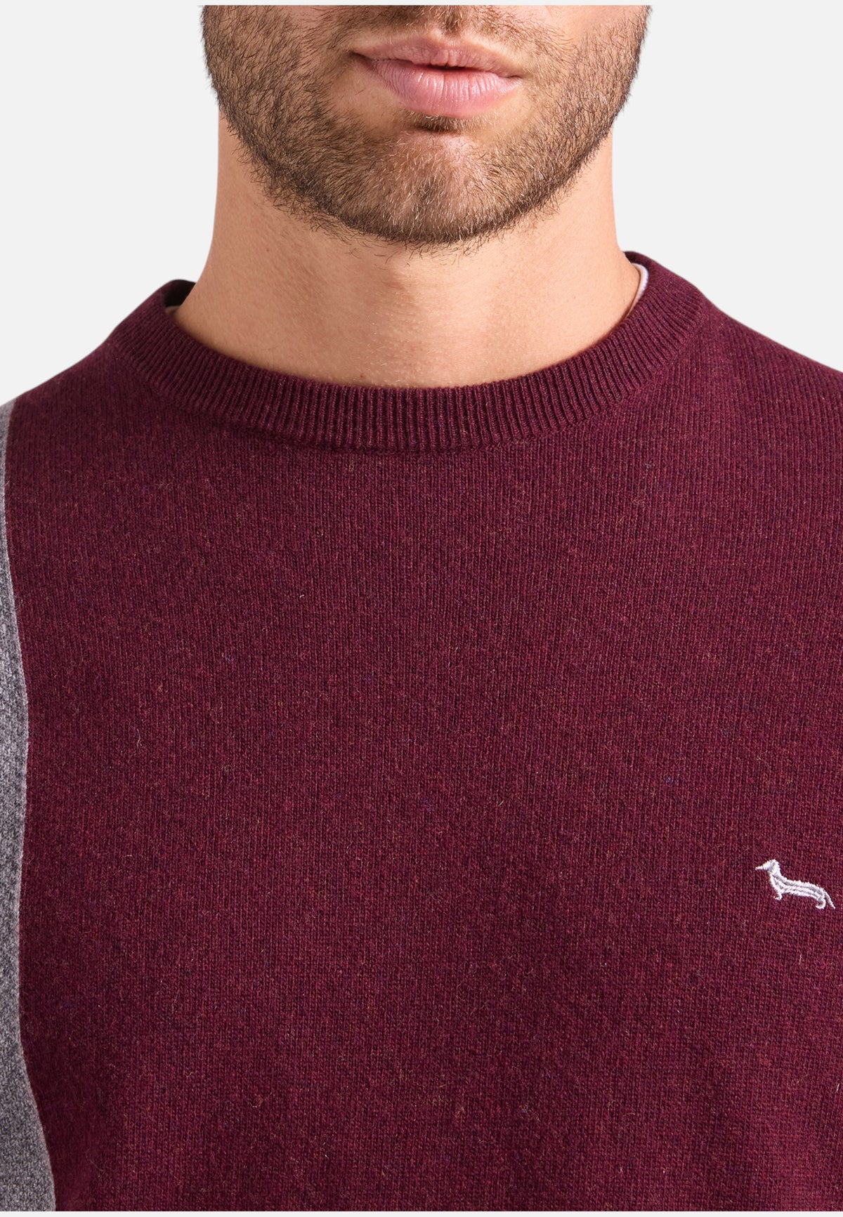 Maglione A Girocollo Uomo Harmont & Blaine Misto lana e cashmere, Design color block, Regular Fit, Finiture a costine, Logo Harmont & Blaine  HRR898030187