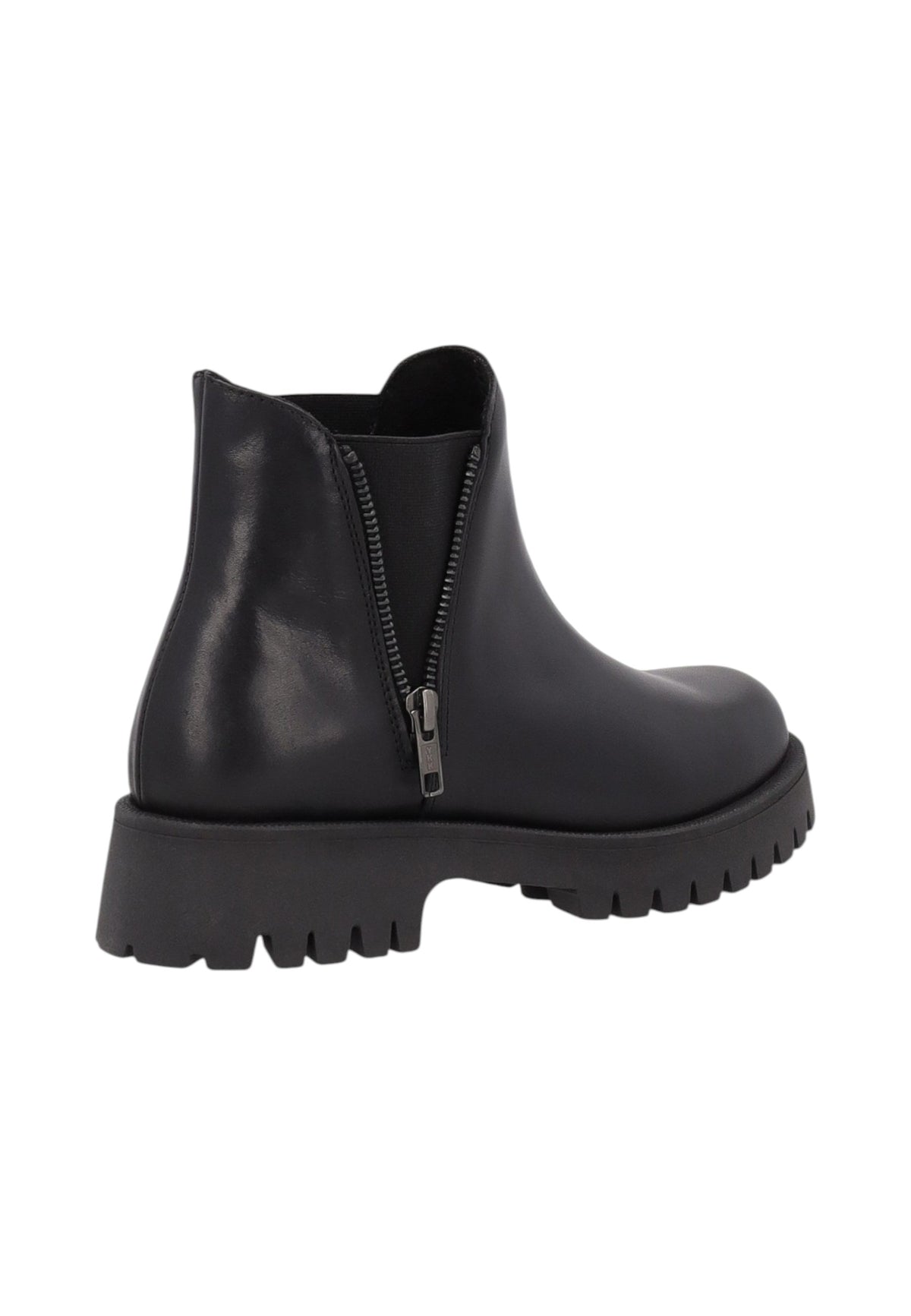 Stivaletti Chelsea Donna Frau Pelle liscia, Zip laterale, Suola carrarmato, Punta tonda Rio A56N2