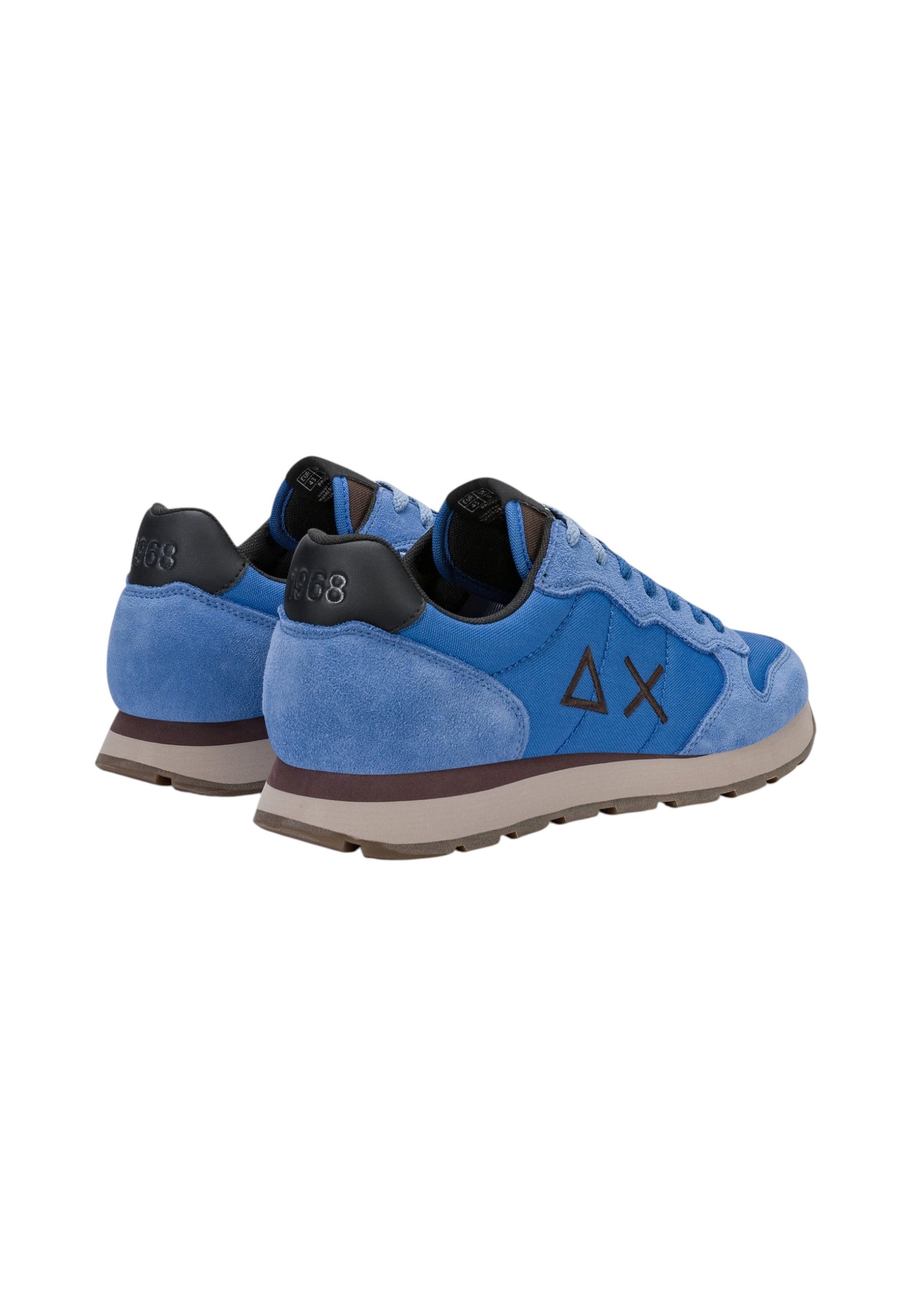 Sneakers Basse Uomo Sun68 Stile Running, Logo Ricamato, Nylon E Suede Tom Solid Z46101