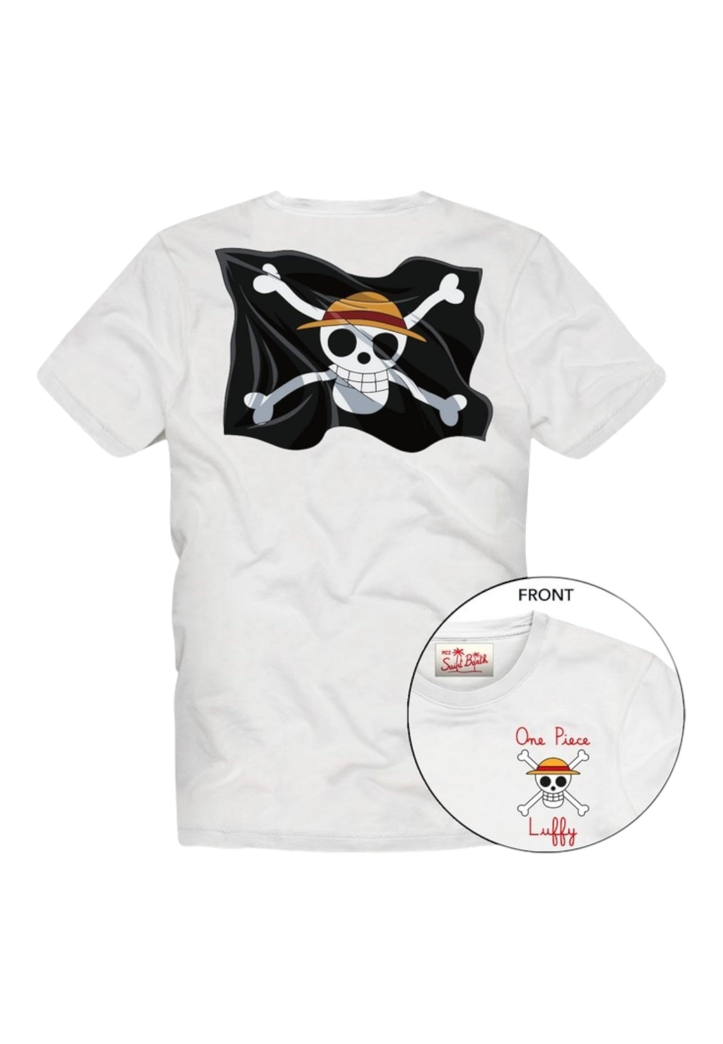 T-Shirt Manica Corta Uomo Mc2 Saint Barth Stampa/Ricamo Fronte E Retro One Piece Treasure Emb Portland PRL0002