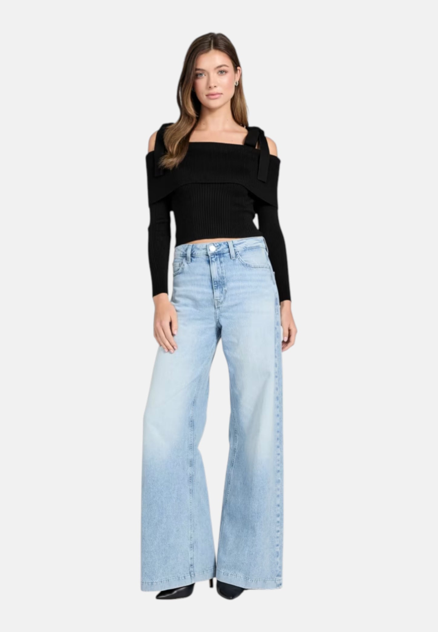 Maglia  Donna Guess  Off Shoulder Rib Terra W6RR13Z2YJ2