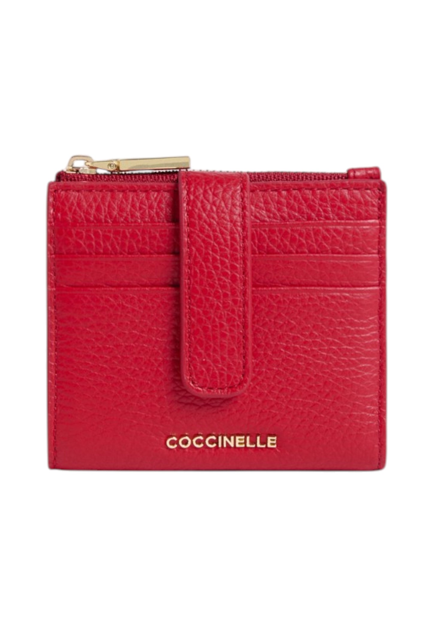 Portacarte Con Zip Donna Coccinelle In Pelle Martellata Metallic Soft Medium E2MW511F701