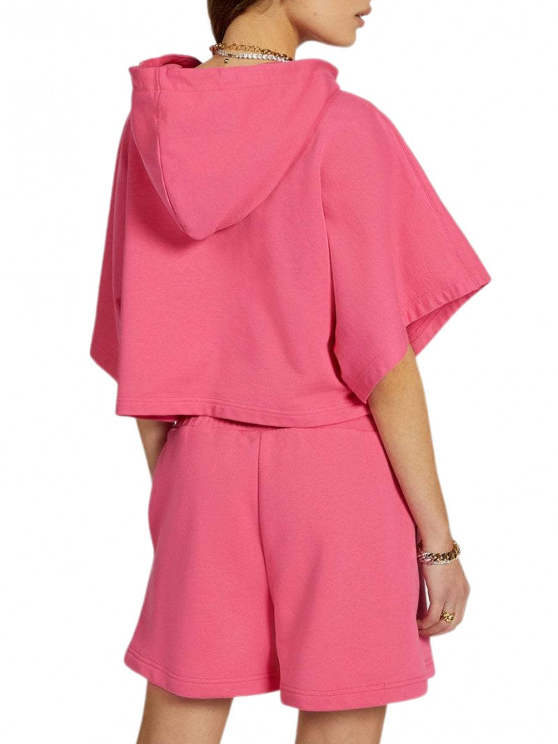 Felpa Con Cappuccio Donna Chiara Ferragni Cropped Manica Corta  72CBIT12CFT02