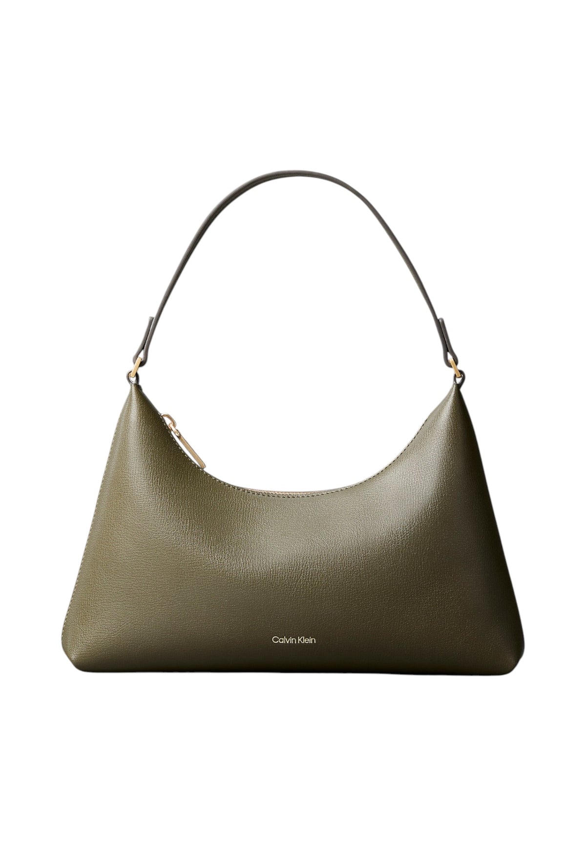 Borsa A Spalla Donna Calvin klein Small Shoulder Bag, Ecopelle Liscia, Manico Superiore, Chiusura Superiore Con Zip, Logo Calvin Klein Sul Davanti, Dettagli Metallici Dorati, Silhouette Hobo Compatta, Dimensioni 26,9 � 17 � 4,1 Cm Foil Logo LV04F3890G