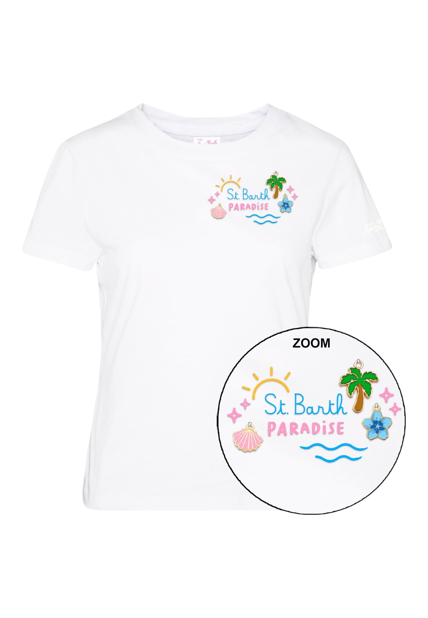 T-Shirt Manica Corta Donna Mc2 Saint Barth Sb Paradise Charm Emb Emilie EMI0001