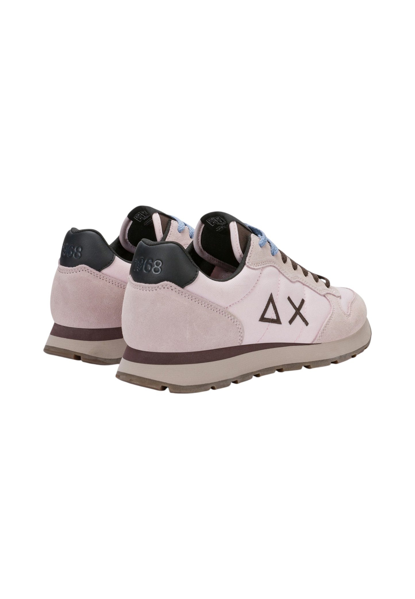 Sneakers Basse Uomo Sun68 Stile Running, Logo Ricamato, Nylon E Suede Tom Solid Z46101