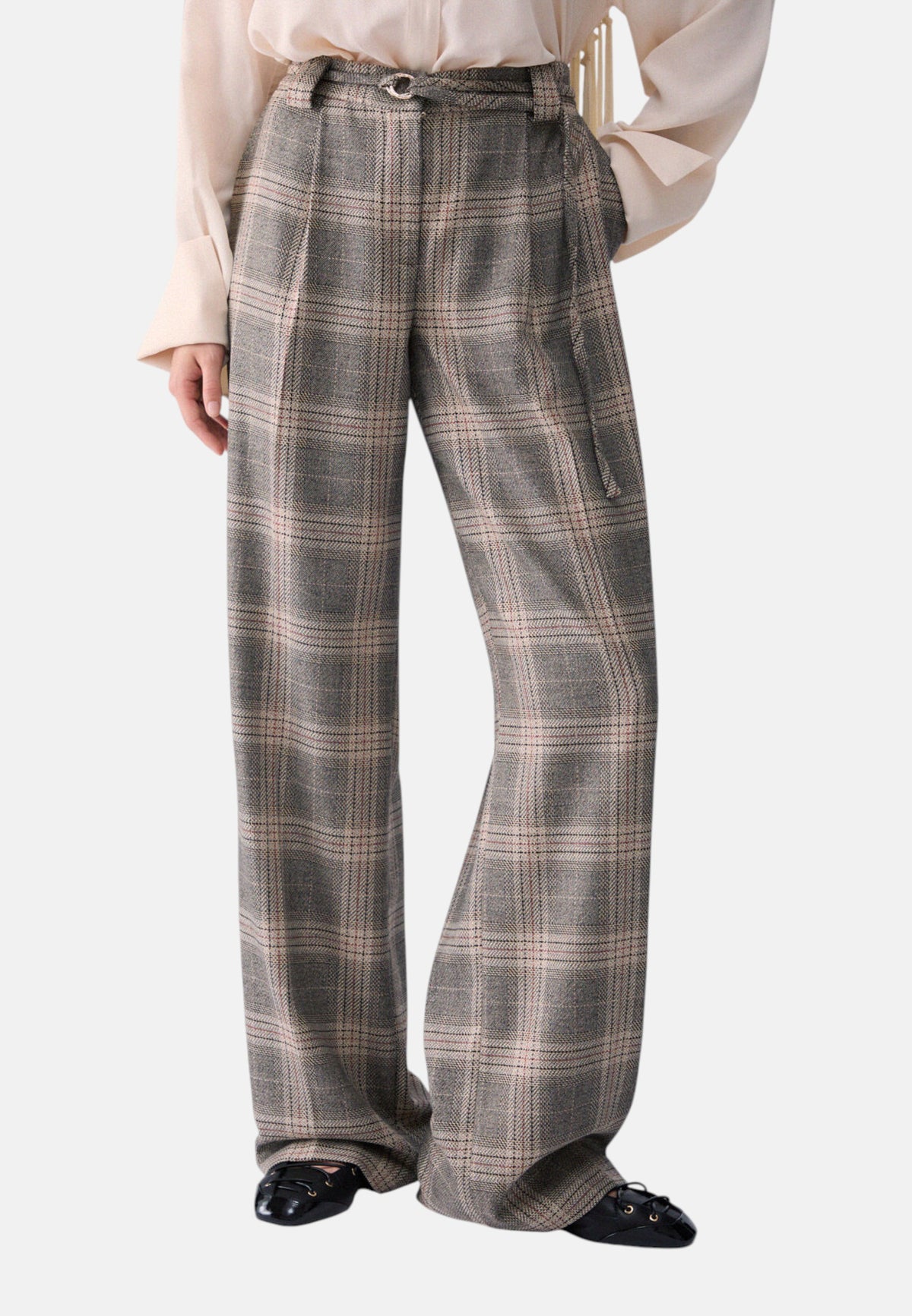 Pantaloni  Donna Liu Jo Palazzo Principe di Galles Con Cintura  CF6080T859A
