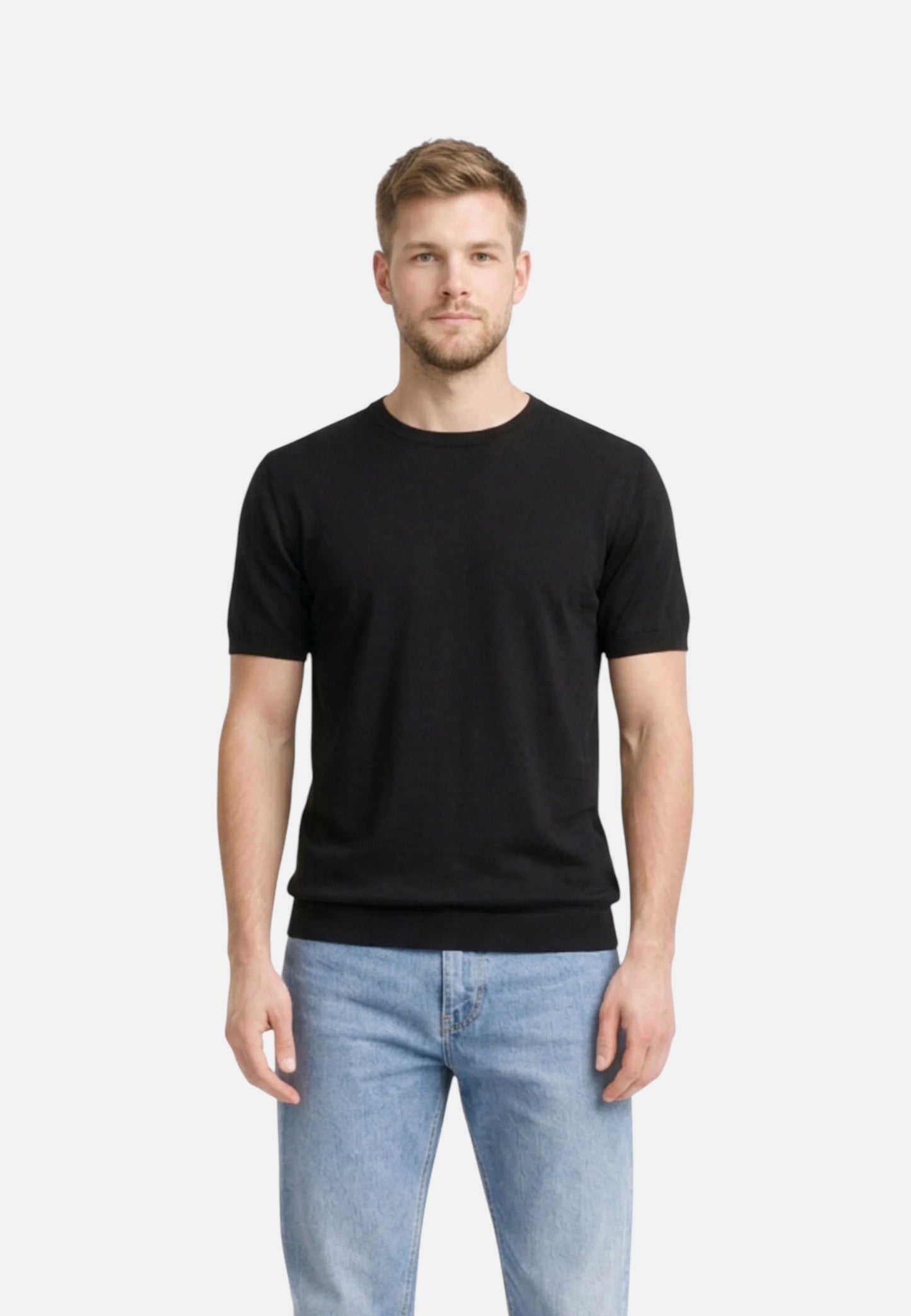 Maglia A Girocollo Uomo Liu Jo Manica Corta In Cotone E Seta  QXX067MA19R