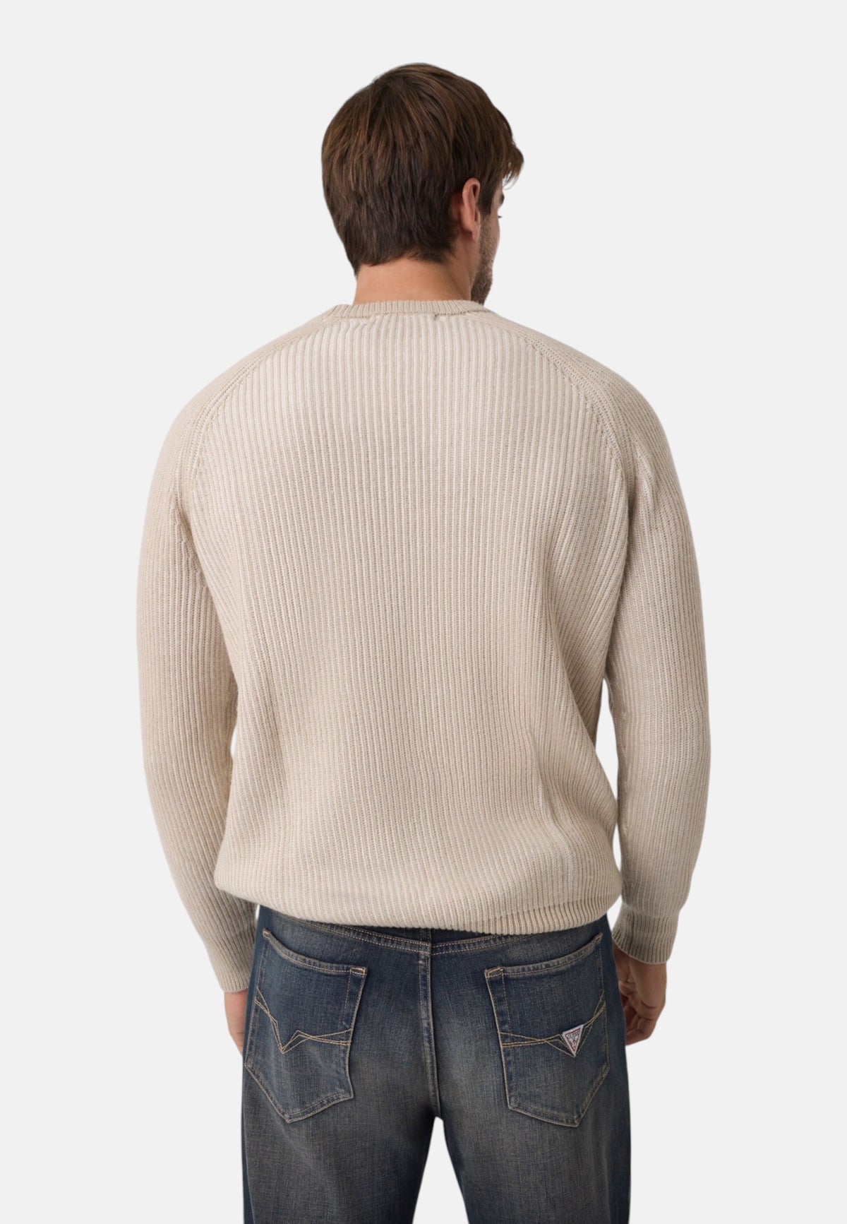 Maglione A Girocollo Uomo Guess Stripes Raglan Niro Vanis� M6BR19Z1368