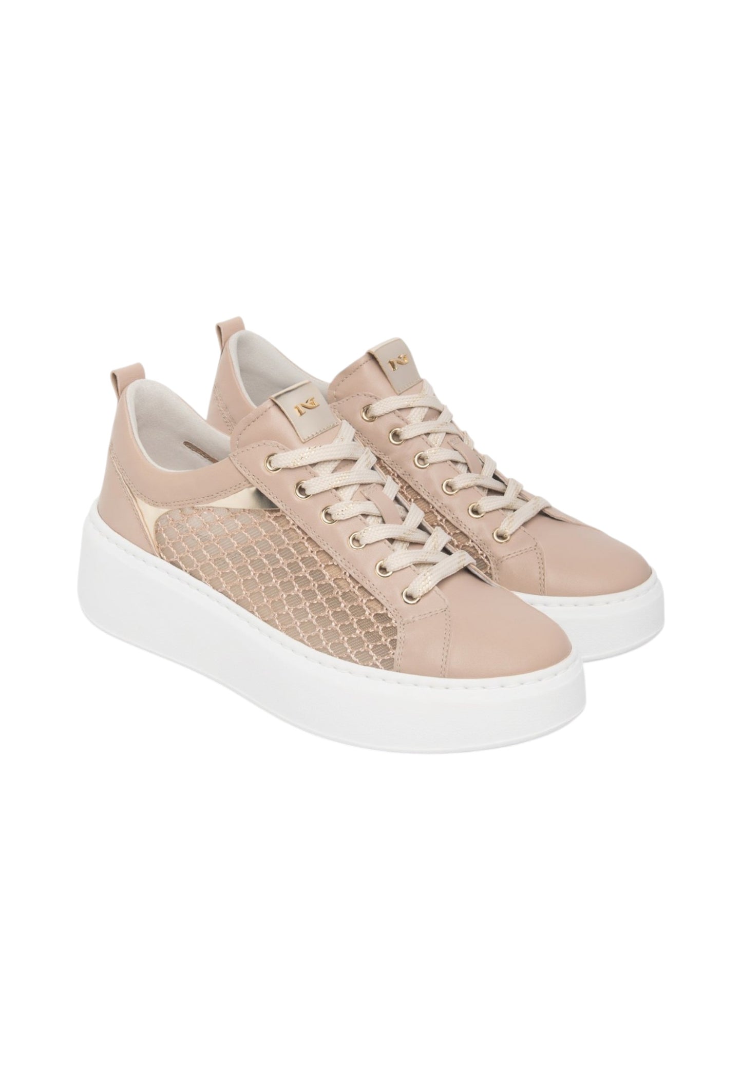Sneakers Basse Donna Nero Giardini In Nappa Con Inserti Laterali Traforati Trasparenti  E615292D
