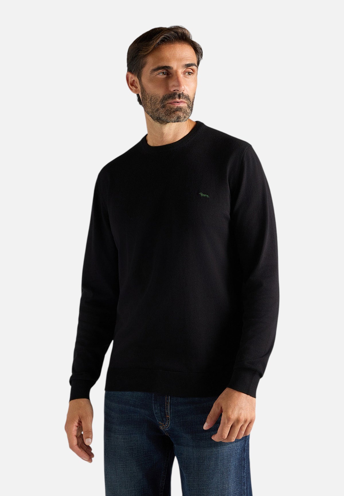 Maglia A Girocollo Uomo Harmont & Blaine Misto cotone e cashmere, Regular Fit, Tinta unita, Finiture a costine, Made in Italy  HRR249030744