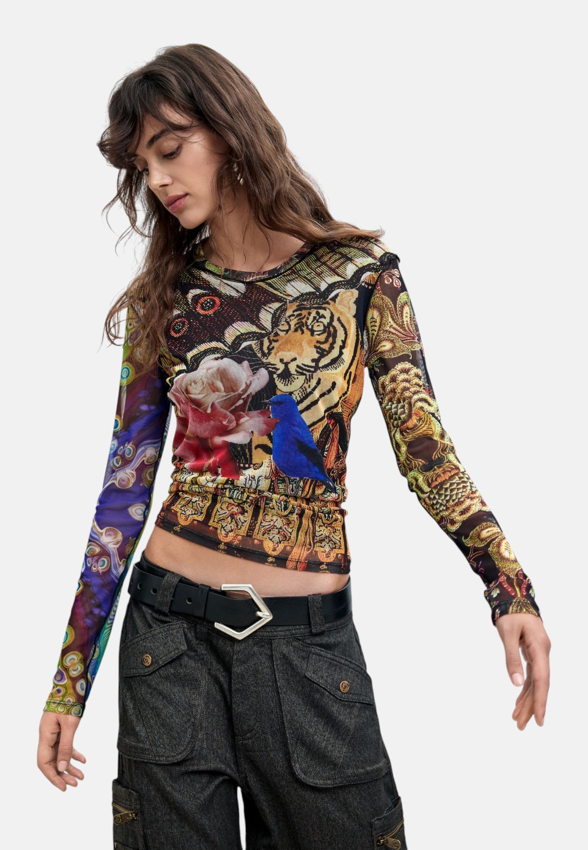 T-Shirt Manica Corta Donna Desigual  Ts Lion Lacroix 26WWTK06