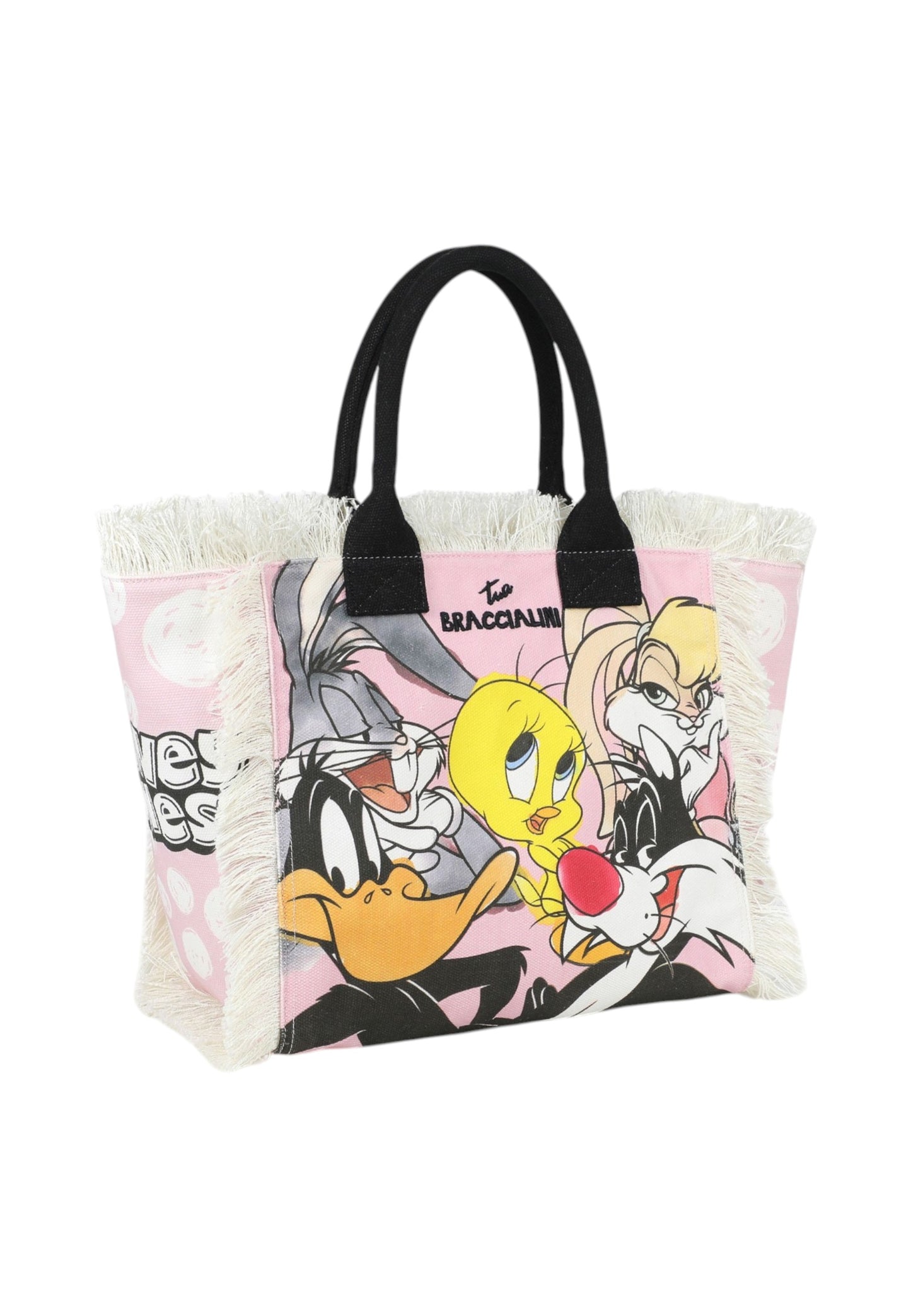 Borsa A Mano Donna Braccialini Summer In Tessuto Canvas Stampa Looney Tunes Summer Special Lt LT270TC