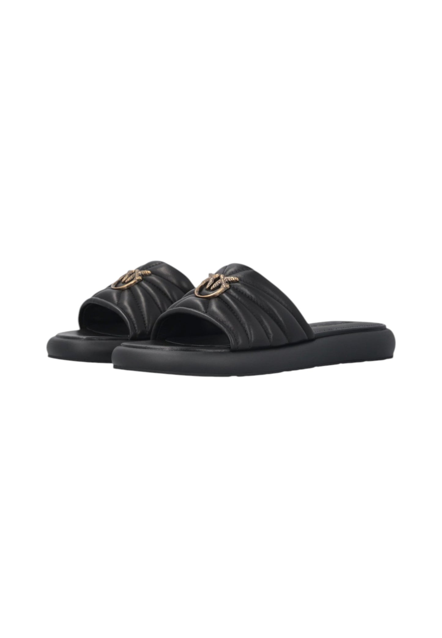 Ciabatte  Donna Pinko In Nappa Trapuntata Con Logo Love Birds Fiona 03 SD0525P003