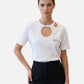 T-Shirt Manica Corta Donna Gaelle Con Dettaglio Aperture Sul Davanti  GAABW00694