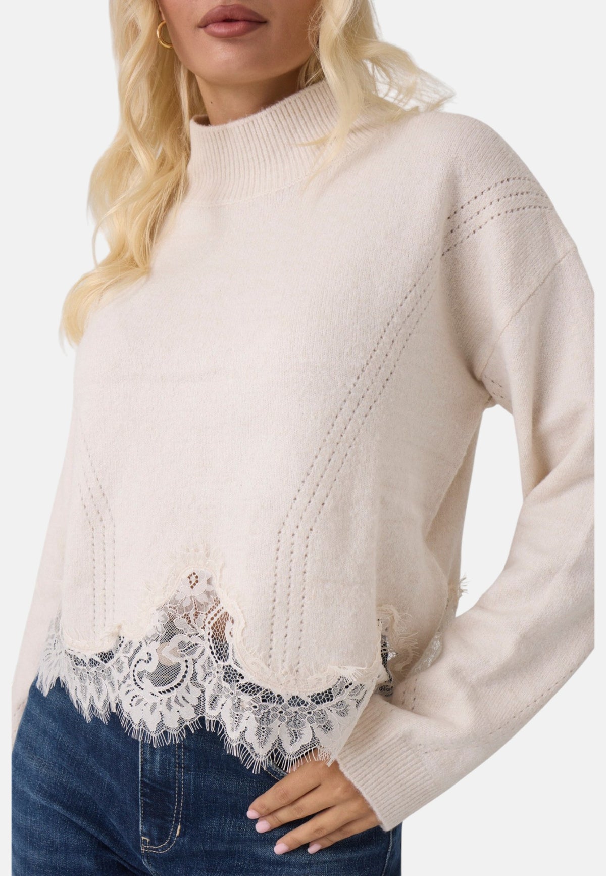 Maglione Collo Alto Donna Guess  Hayden Lace W6BR38Z1433