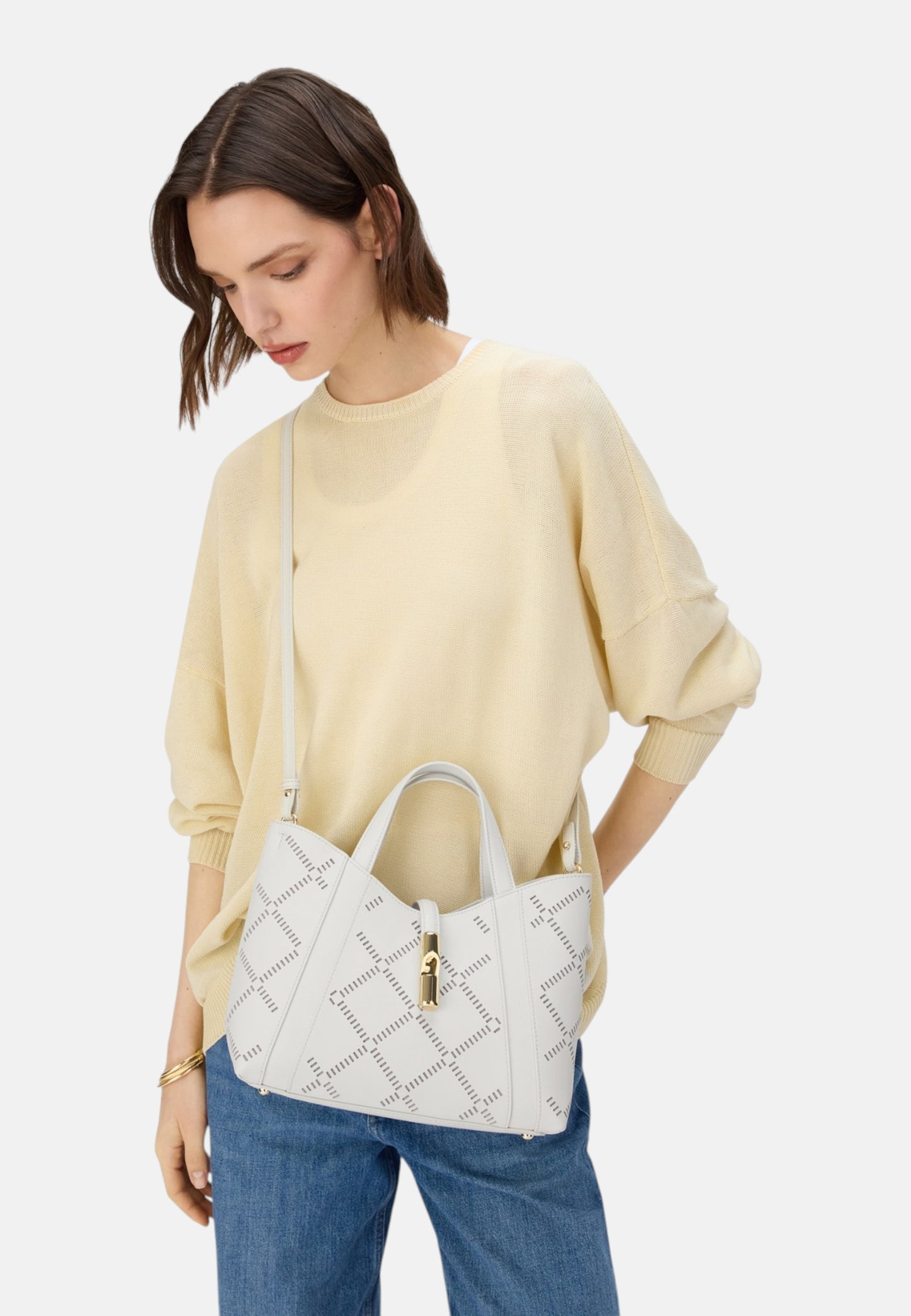 Borsa A Mano Donna Furla Tote Small Traforato Furla Goccia WB01789BX3947