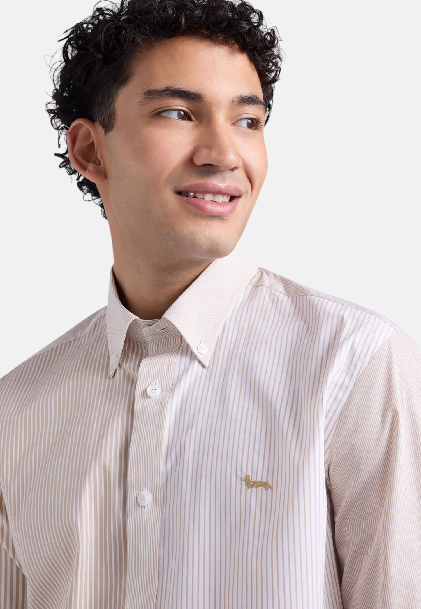 Camicia Manica lunga Uomo Harmont & Blaine Patchwork Righe Cinque Tessuti  CRQ078013436M