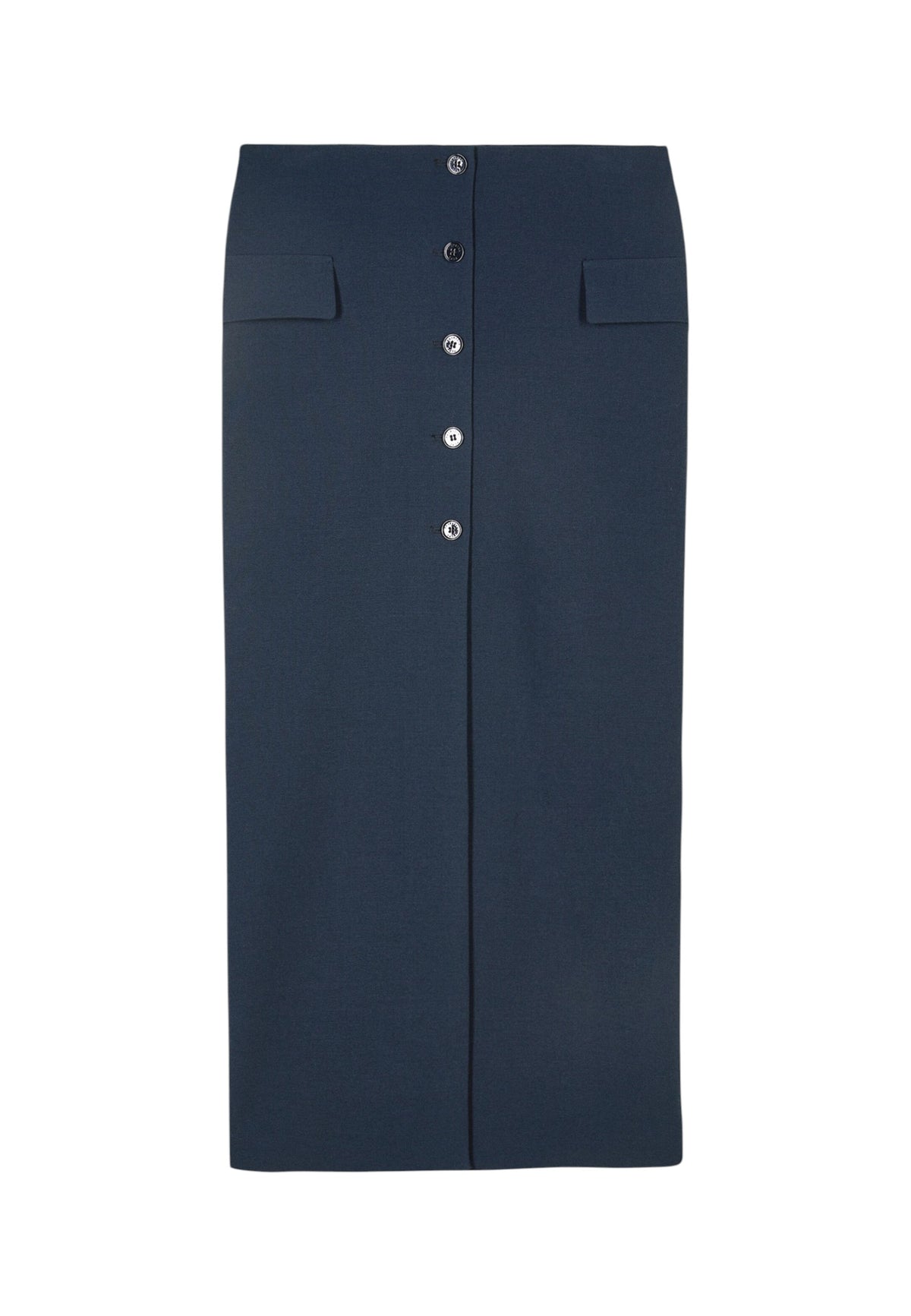 Gonna Midi Donna Patrizia Pepe Tela doppia stretch, Bottoni frontali, Spacco anteriore, Tasche con patta, Linea aderente, Made in Italy  2G0013C0273