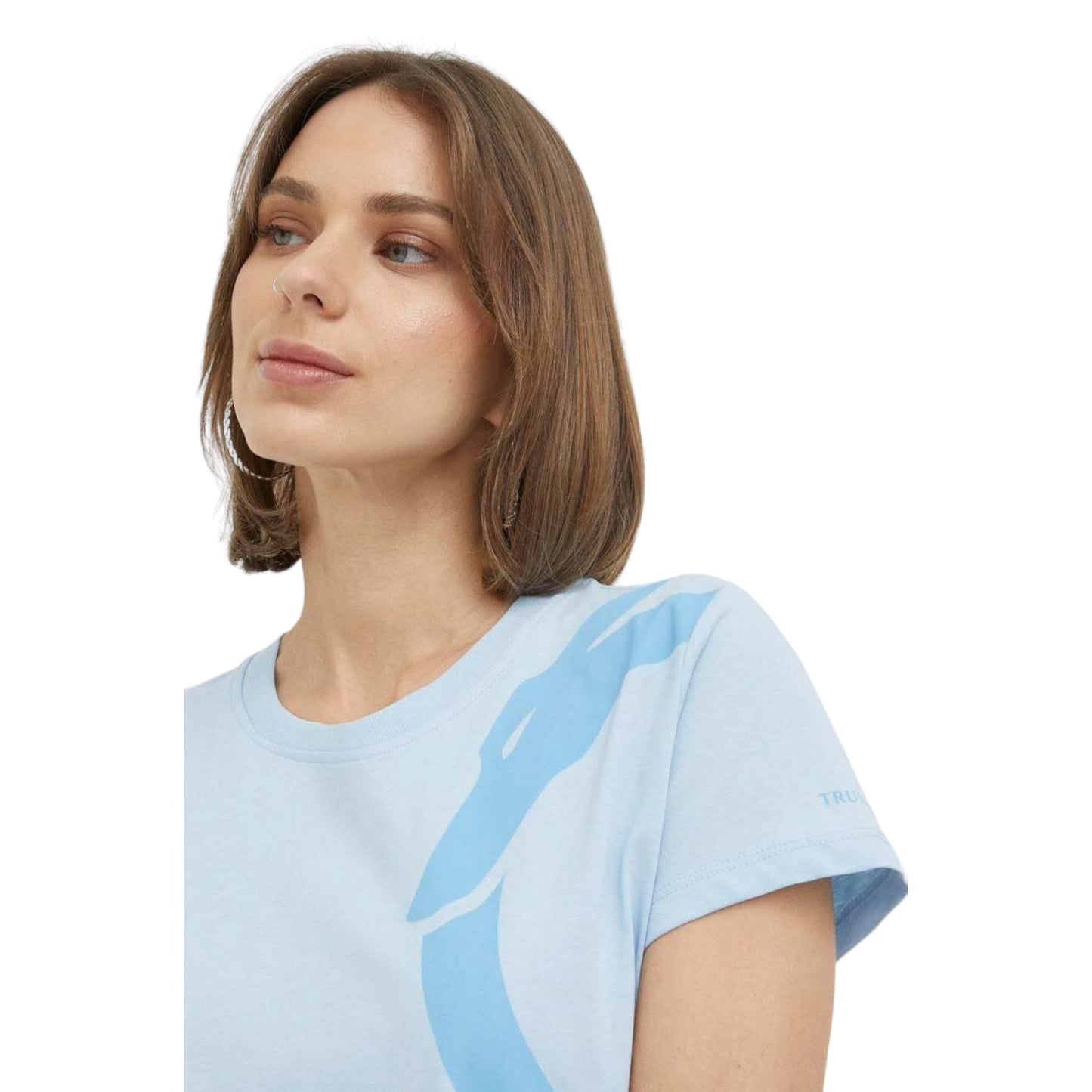 T-Shirt Manica Corta Donna Trussardi  Greyhound Shoulder Print Cotton Jersey 30/1 56T00564-1T005381