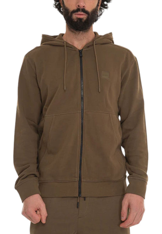 Felpa Con Zip Uomo Boss Con Cappuccio Zetalky 50508578