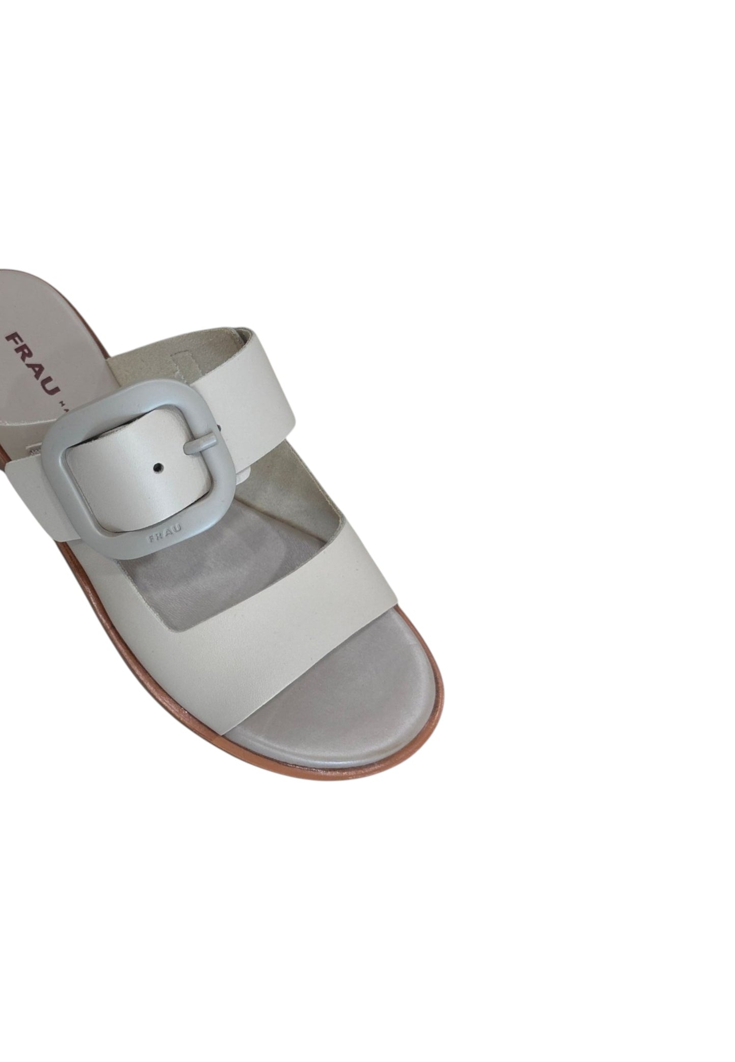 Ciabatte  Donna Frau In Pelle Con Fibbia  85M3