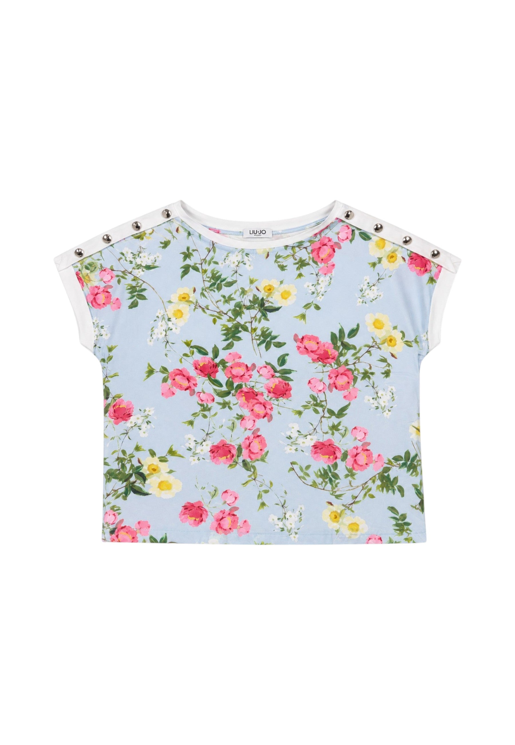 T-Shirt Manica Corta Donna Liu Jo Lt. Blu Botanic  WA6437J6308