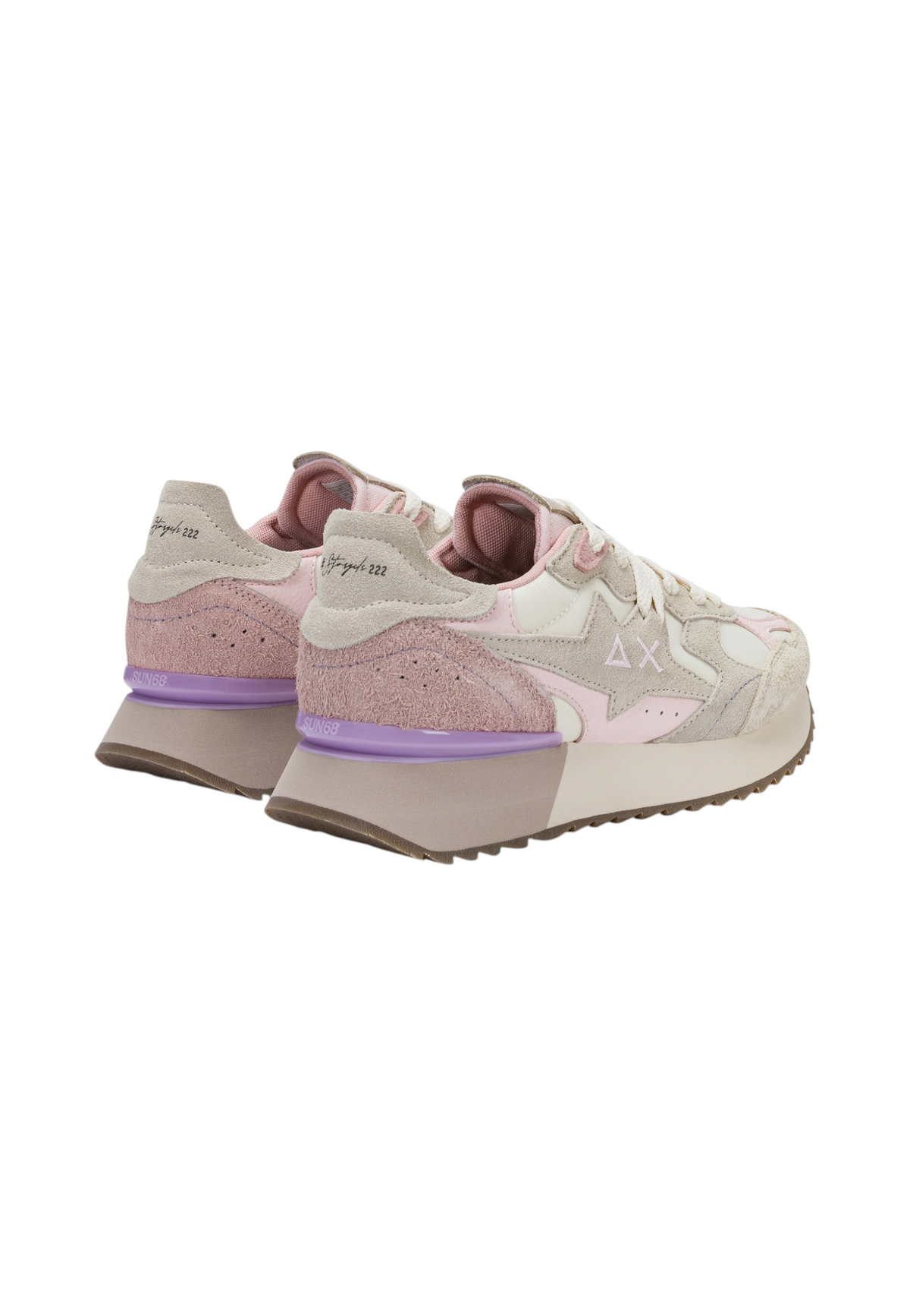 Sneakers Basse Donna Sun68 Stile Running, Suede E Nylon Stargirl Multicolor Z46222
