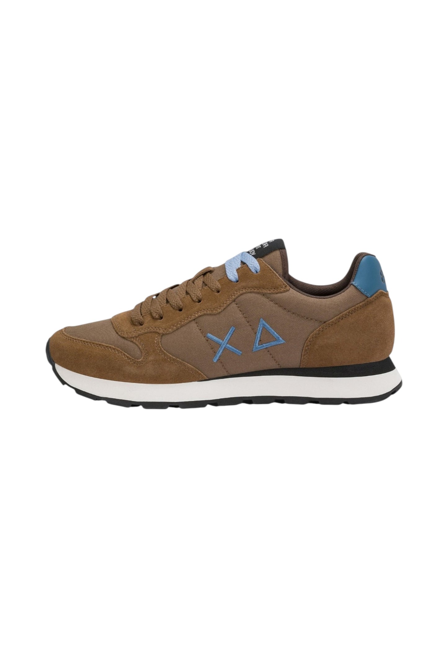 Sneakers Basse Uomo Sun68 Stile Running, Logo Ricamato, Nylon E Suede Tom Solid Z46101