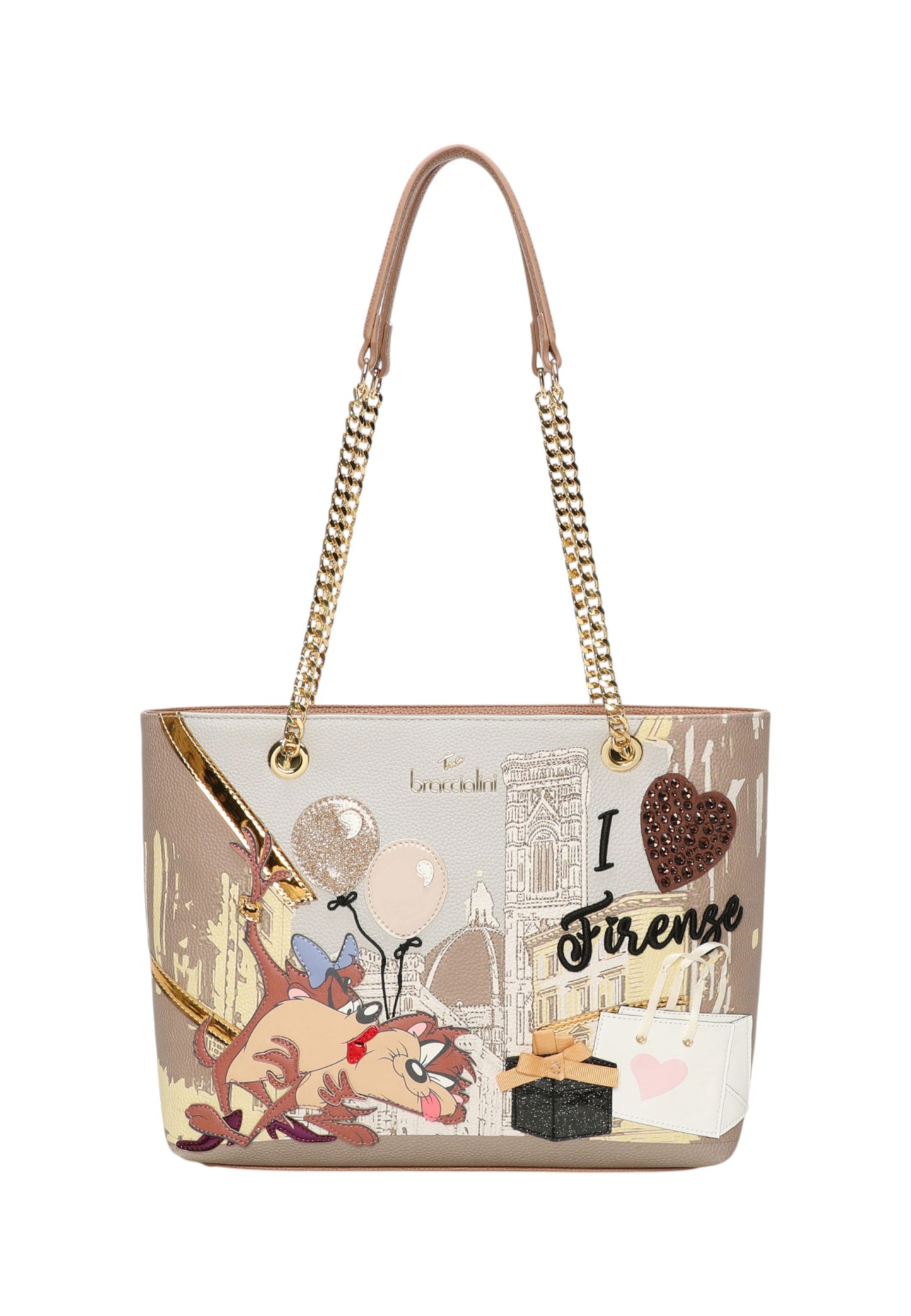 Borsa A Spalla Donna Braccialini Shopping Cartoline Lt LT203YY