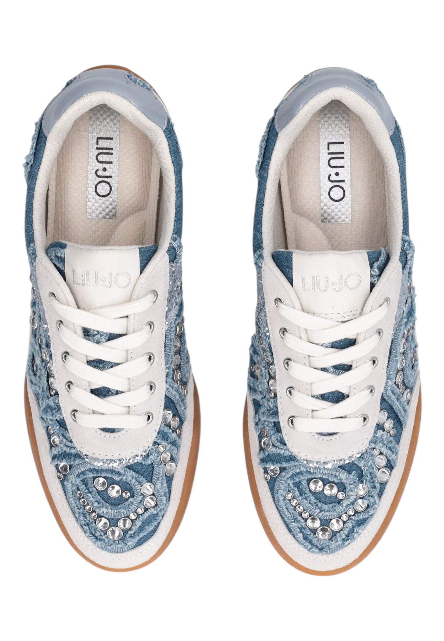 Sneakers Basse Donna Liu Jo In Denim Strass/Glitter Lewis 04 BA6093TX543