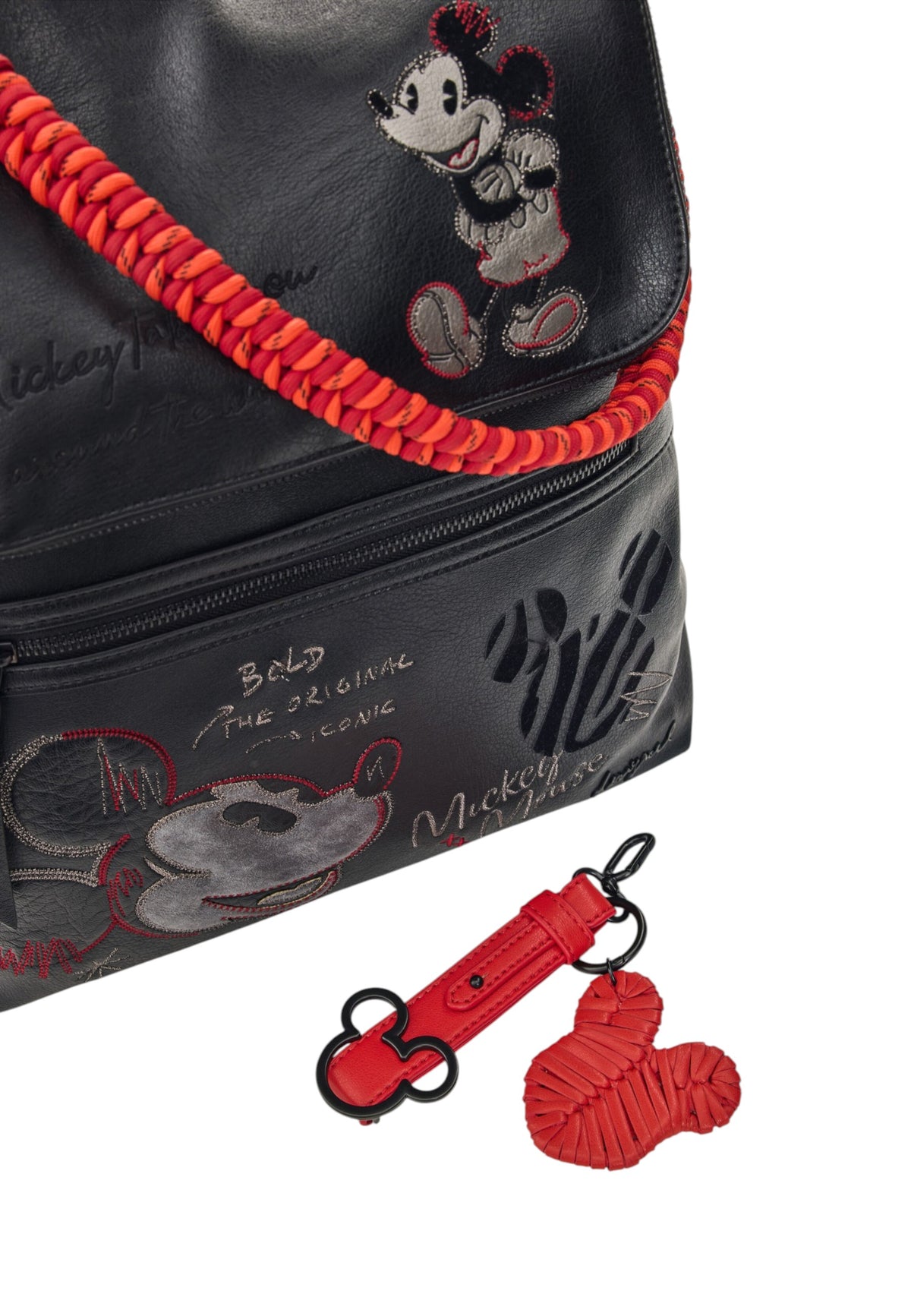 Zaino  Donna Desigual Medio, Motivo Mickey Mouse, Con patta Mickey Face Hampton 2.0 26WAKP07