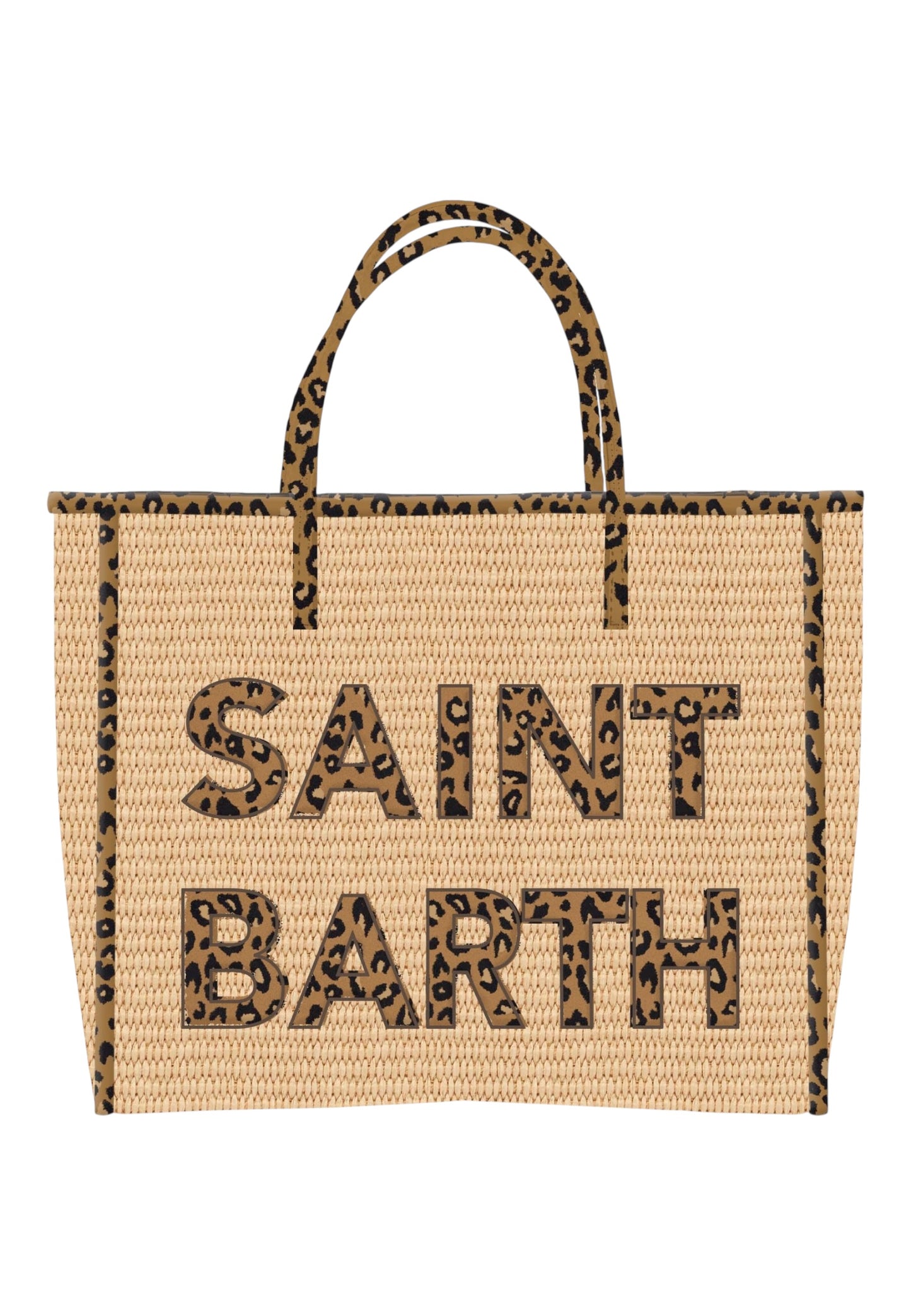 Borsa A Mano Donna Mc2 Saint Barth Patch Leopard Vivian Straw VIV0007