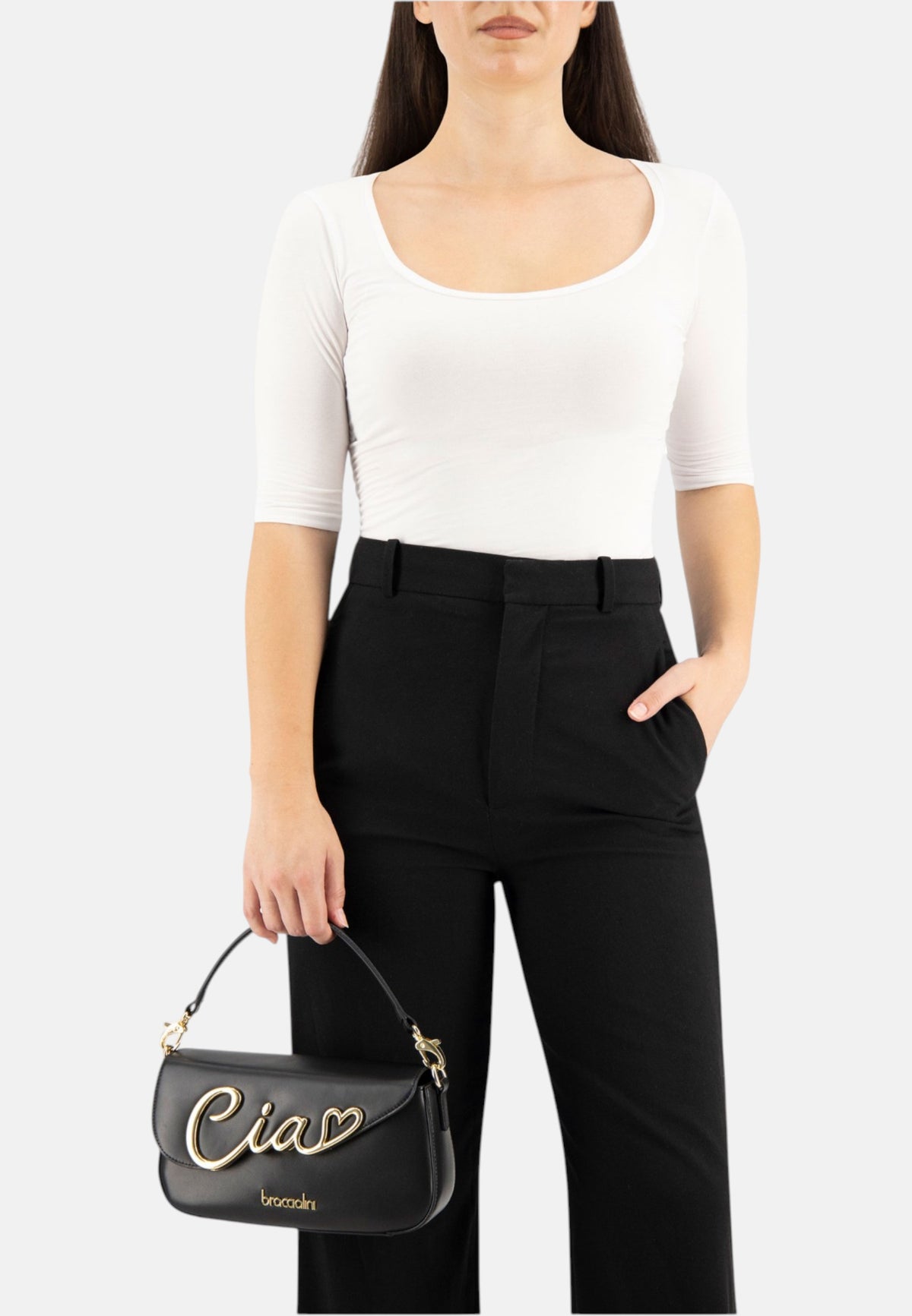 Borsa A Spalla Donna Braccialini A Spalla, Singolo con tracolla removibile e regolabile, Chiusura con clip, Due tasche interne, una con zip e una aperta, Accessorio Ciao in metallo, Dimensioni: 26 x 6 x 15 Cm Ciao B19341PP
