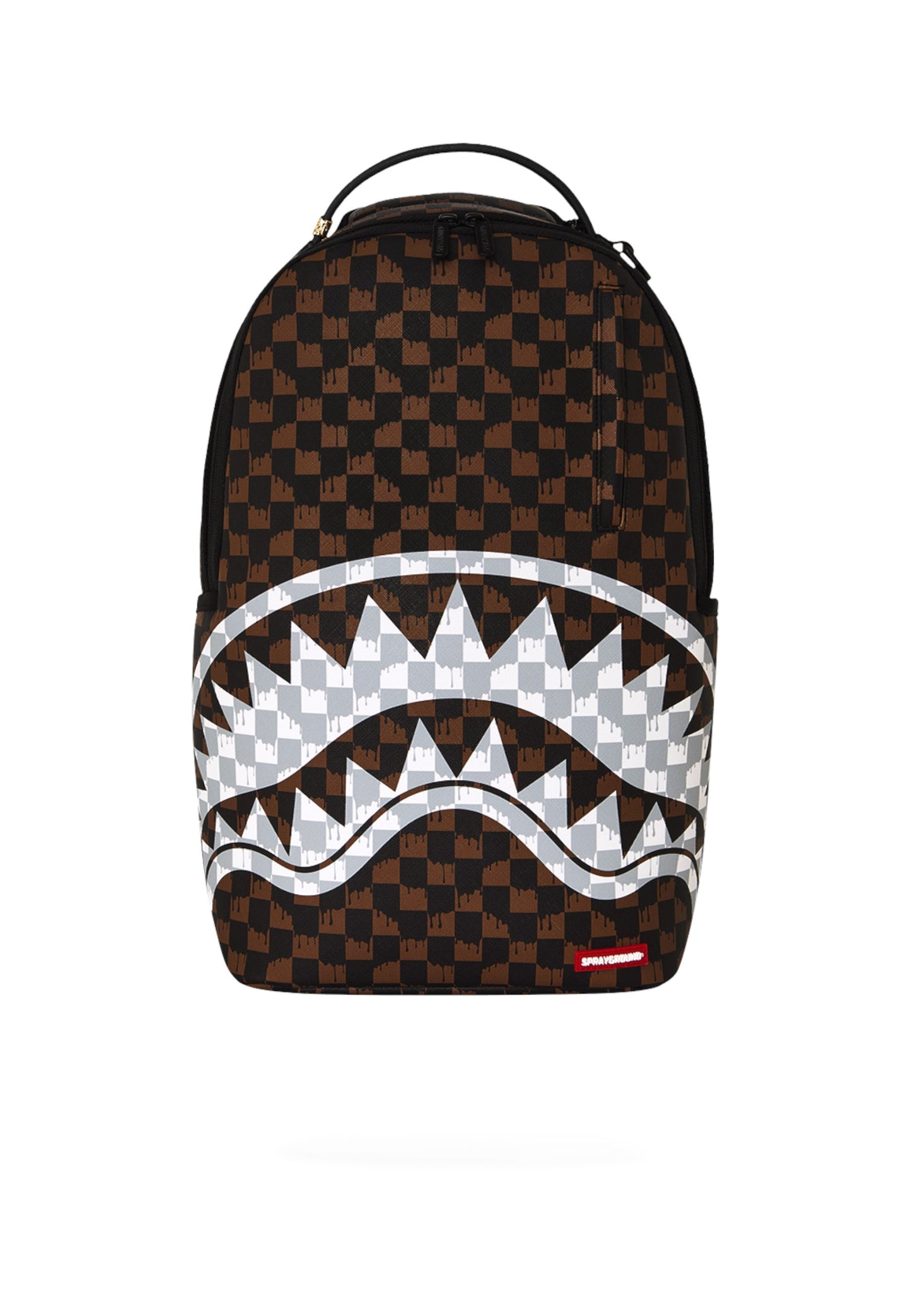 Zaino  Unisex Sprayground  Brown And Cream Drip Check Shark 910B8552NSZ