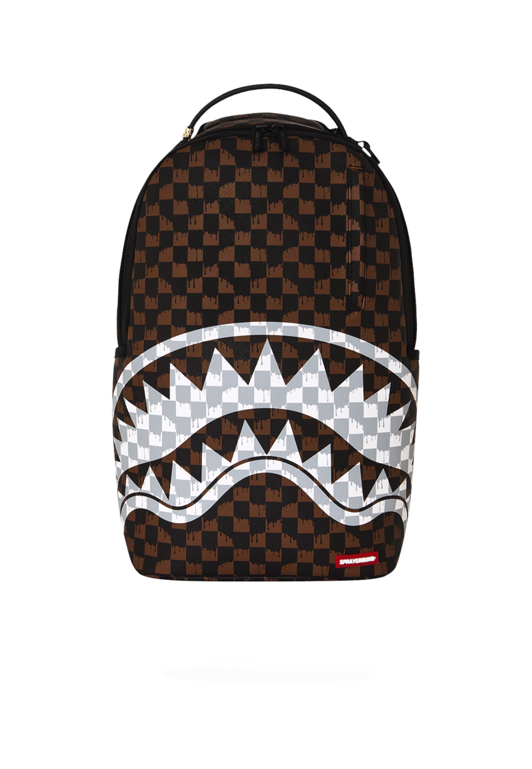 Zaino  Unisex Sprayground  Brown And Cream Drip Check Shark 910B8552NSZ