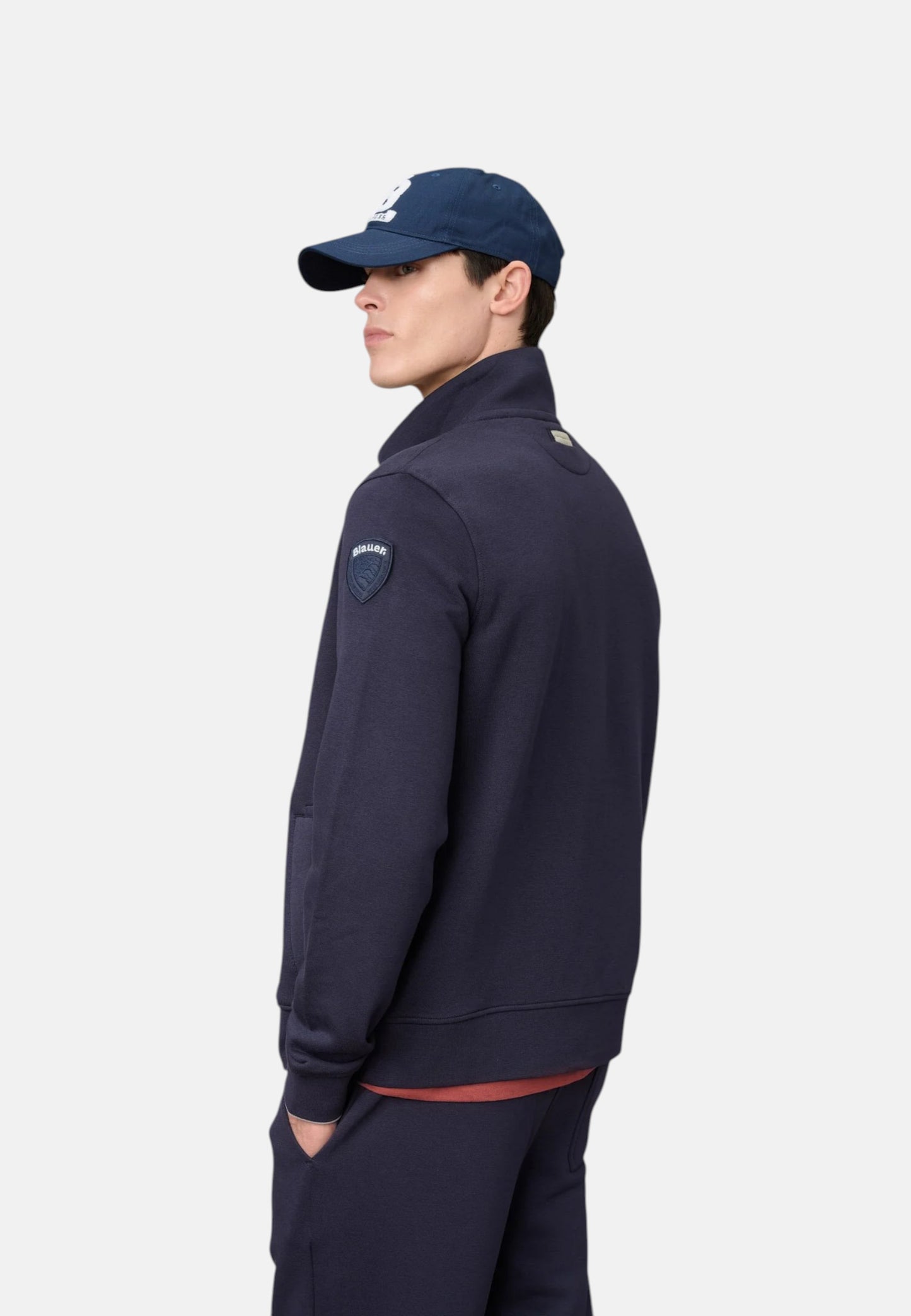 Felpa Con Zip Uomo Blauer  City New 26SBLUF01239