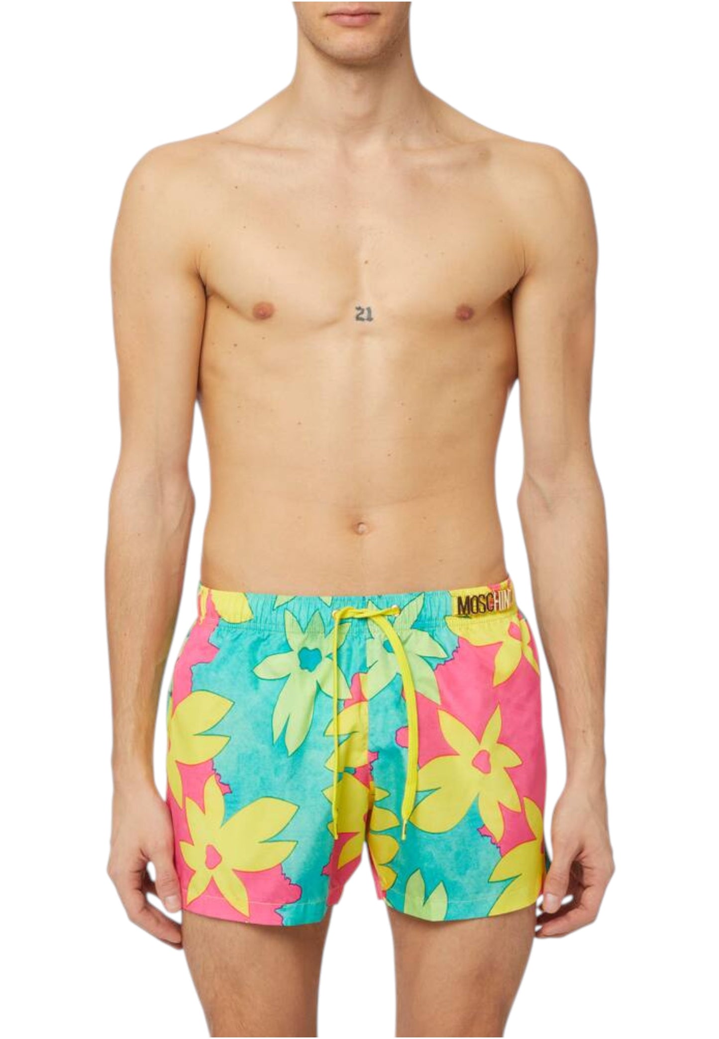 Costume da bagno Short Uomo Moschino Floreale Con Placca Moschino In Metallo  V 611623051