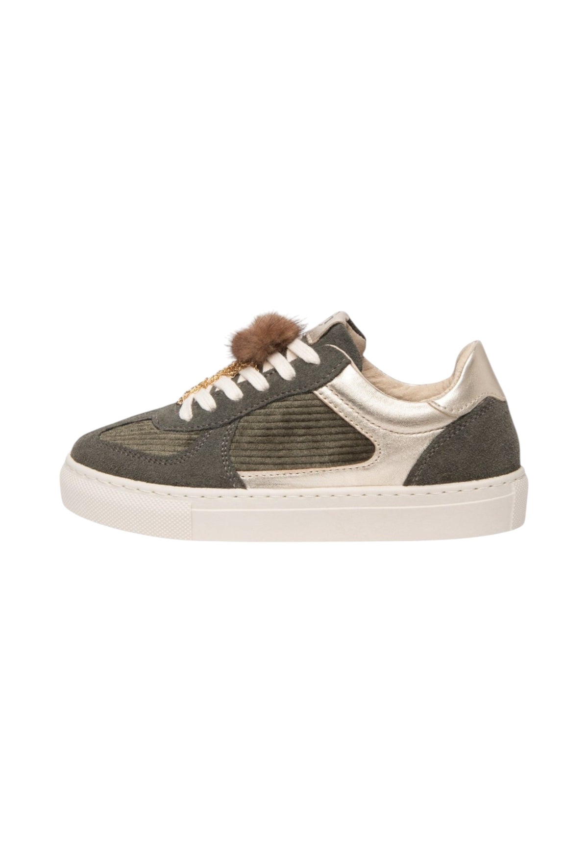 Sneakers Basse Donna Nero Giardini Tomaia in pelle scamosciata e tessuto, pannelli animalier, finiture metallizzate, pompon decorativo, suola in gomma, Made in Italy  I633722F