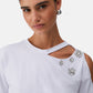 T-Shirt Manica Corta Donna Liu Jo Con Patch Strass Eco Line CA6160JS088