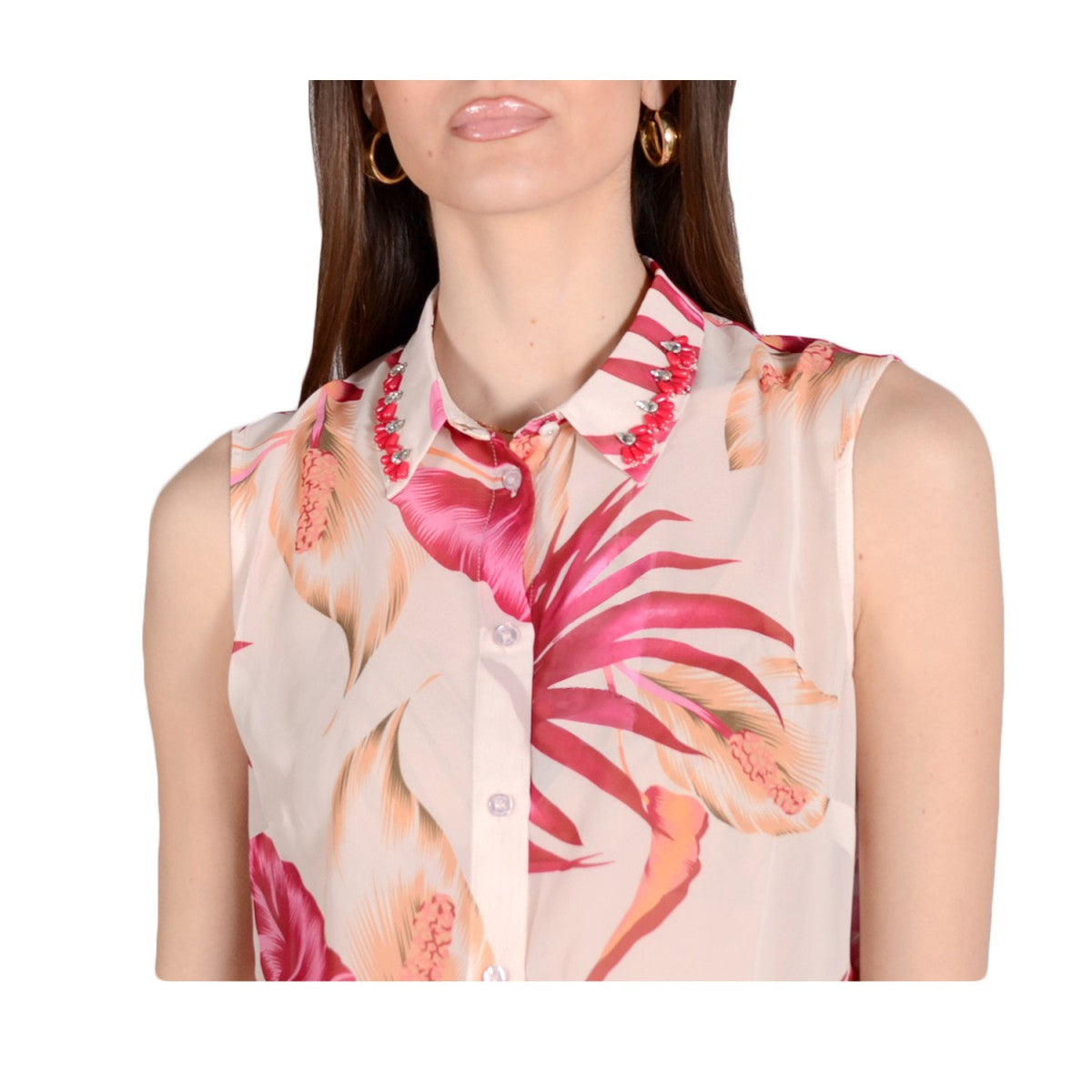 Camicia Senza Maniche Donna Guess   W1GH0RW70Q0