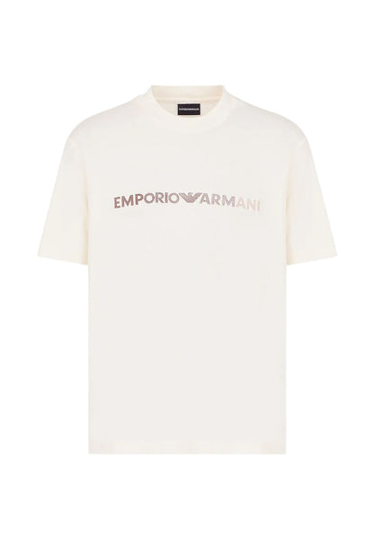 T-Shirt Manica Corta Uomo Emporio Armani Con Logo Ricamato Drawing 3D1TG31JPZZ